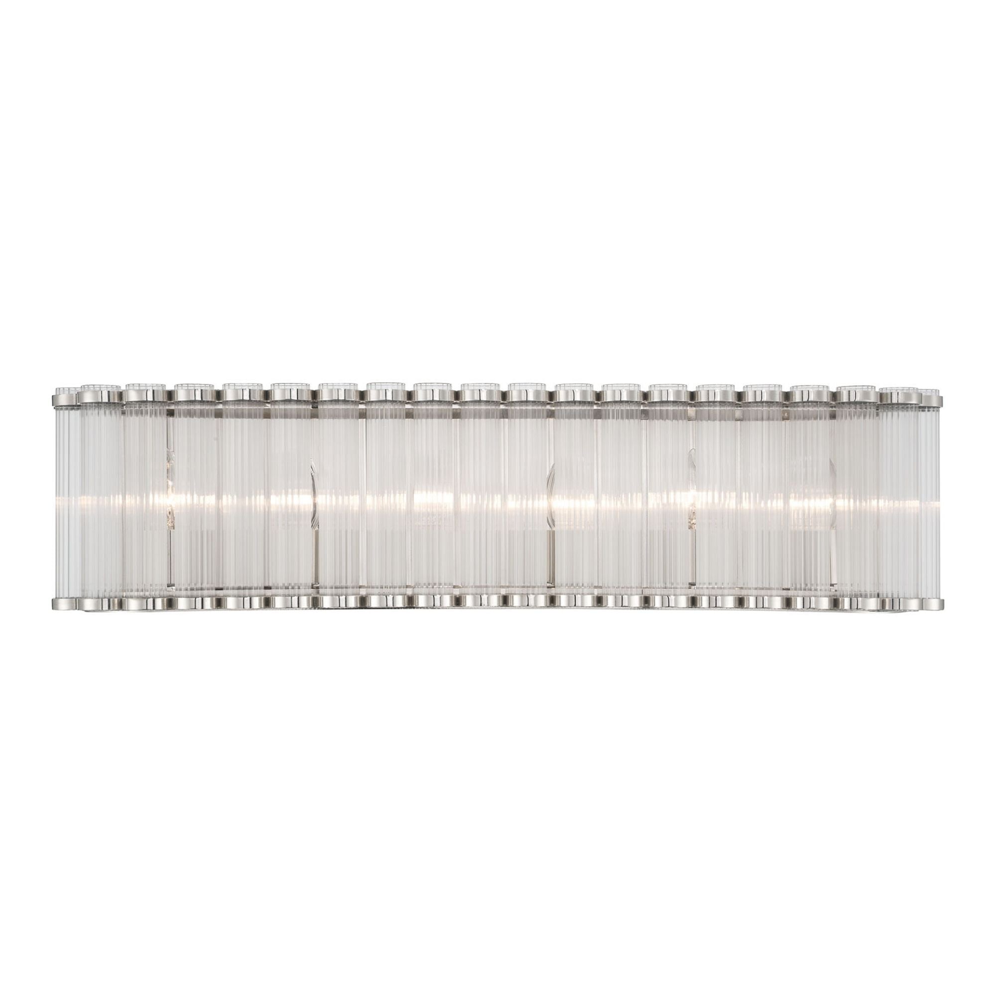 Eurofase Glasbury 32 in. 6-Light Bathroom Vanity Light, Polished Nickel with Crystal Accents