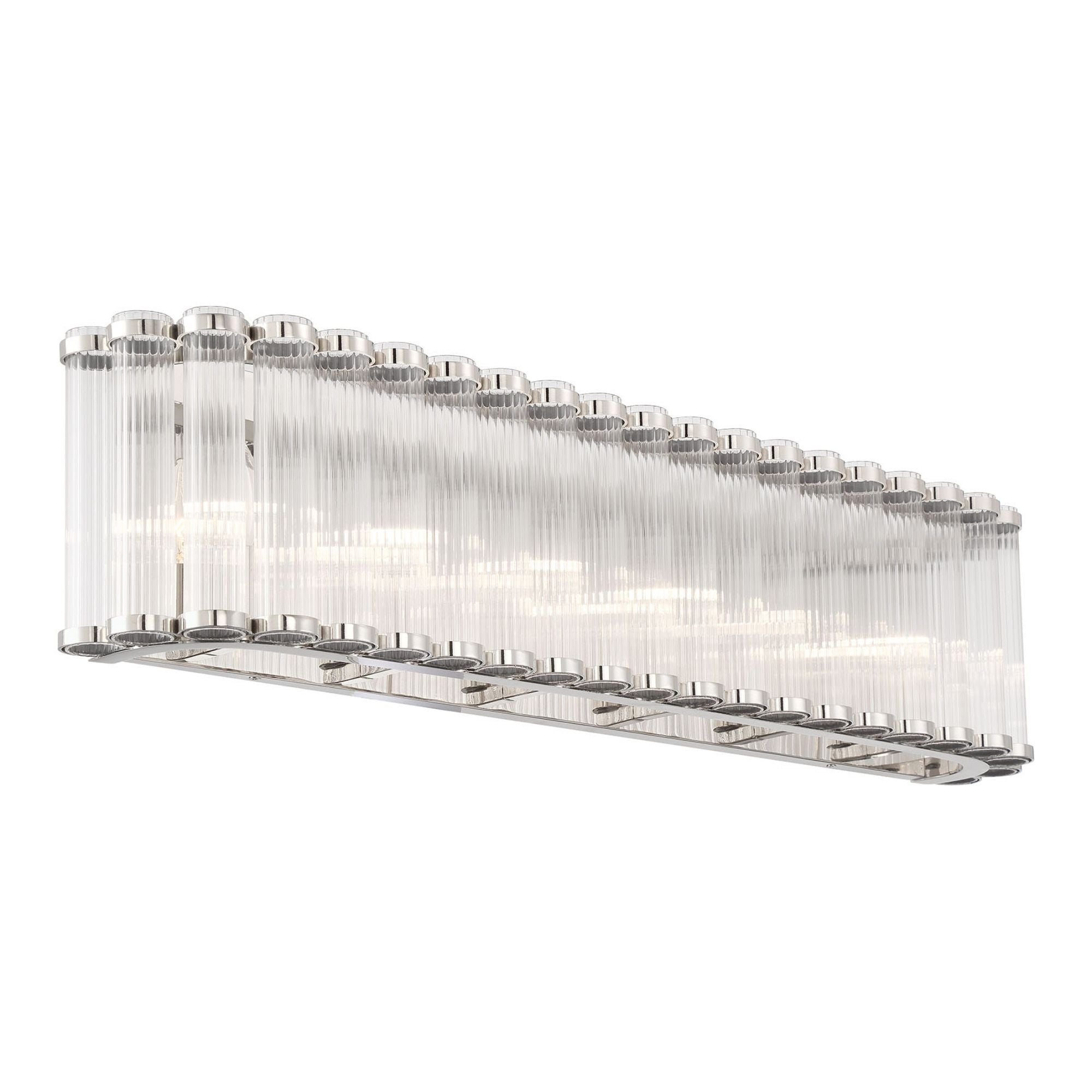 Eurofase Glasbury 32 in. 6-Light Bathroom Vanity Light, Polished Nickel with Crystal Accents