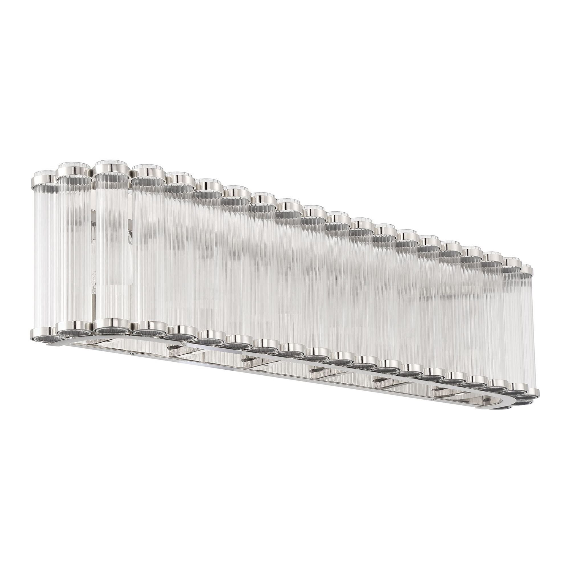 Eurofase Glasbury 32 in. 6-Light Bathroom Vanity Light, Polished Nickel with Crystal Accents