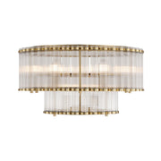 Eurofase Glasbury 23.75 in. 9-Light Flush Mount, Gold with Crystal Drum Shade