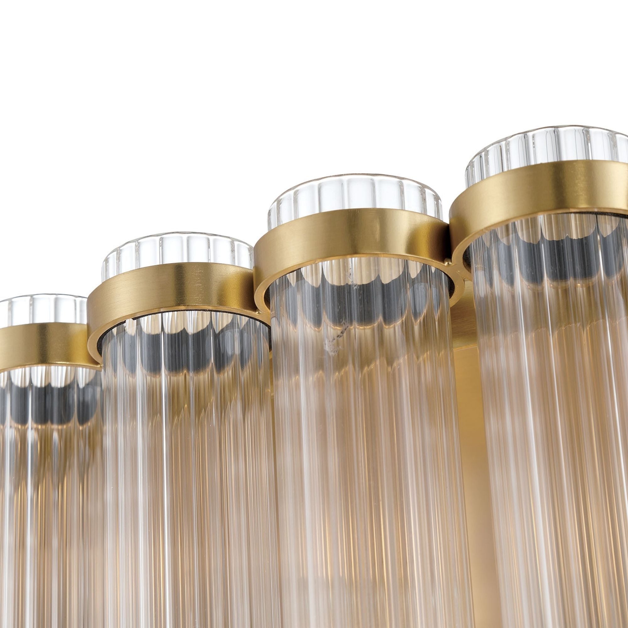 Eurofase Glasbury 23.75 in. 9-Light Flush Mount, Gold with Crystal Drum Shade