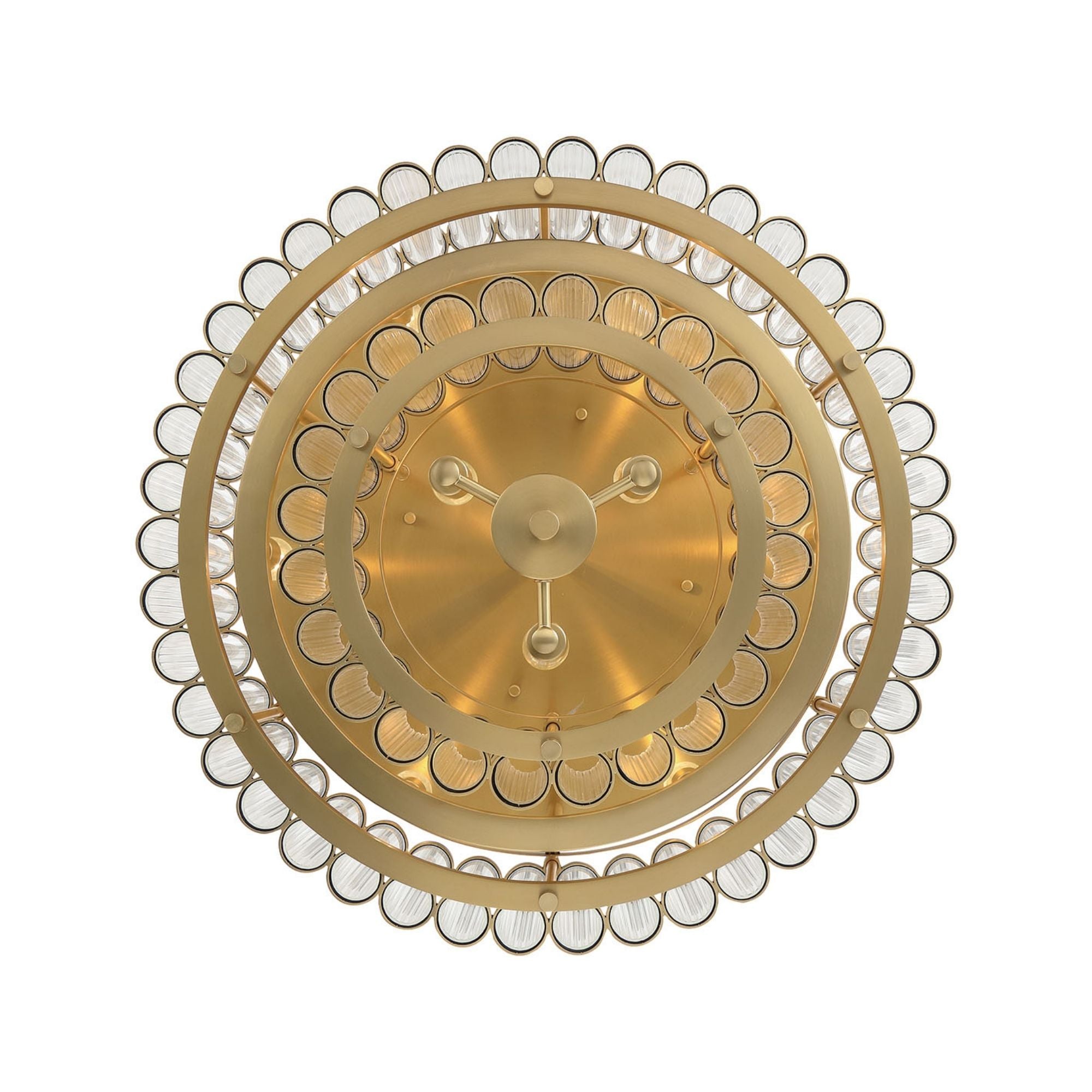 Eurofase Glasbury 23.75 in. 9-Light Flush Mount, Gold with Crystal Drum Shade