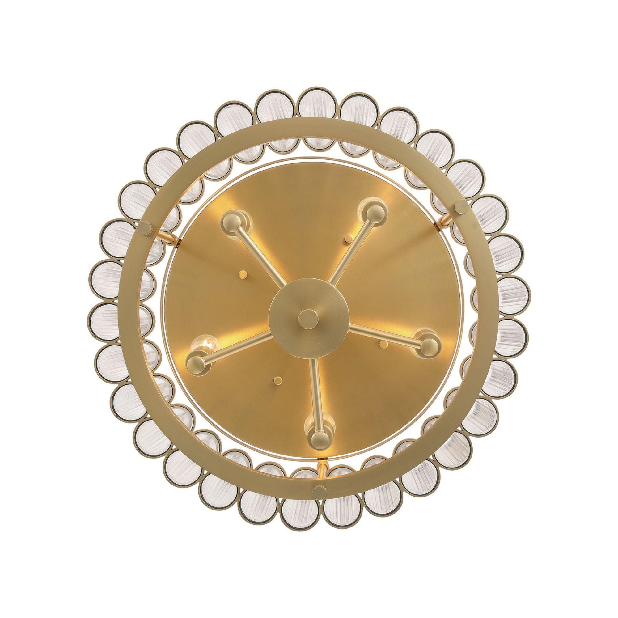 Eurofase Glasbury 17.75 in. 5-Light Flush Mount, Gold with Crystal Drum Shade