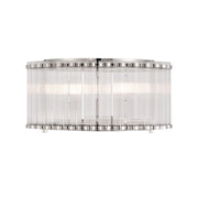 Eurofase Glasbury 17.75 in. 5-Light Flush Mount, Polished Nickel with Crystal Drum Shade