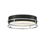 Grafice 13" LED Flush Mount, Black & Chrome Finish