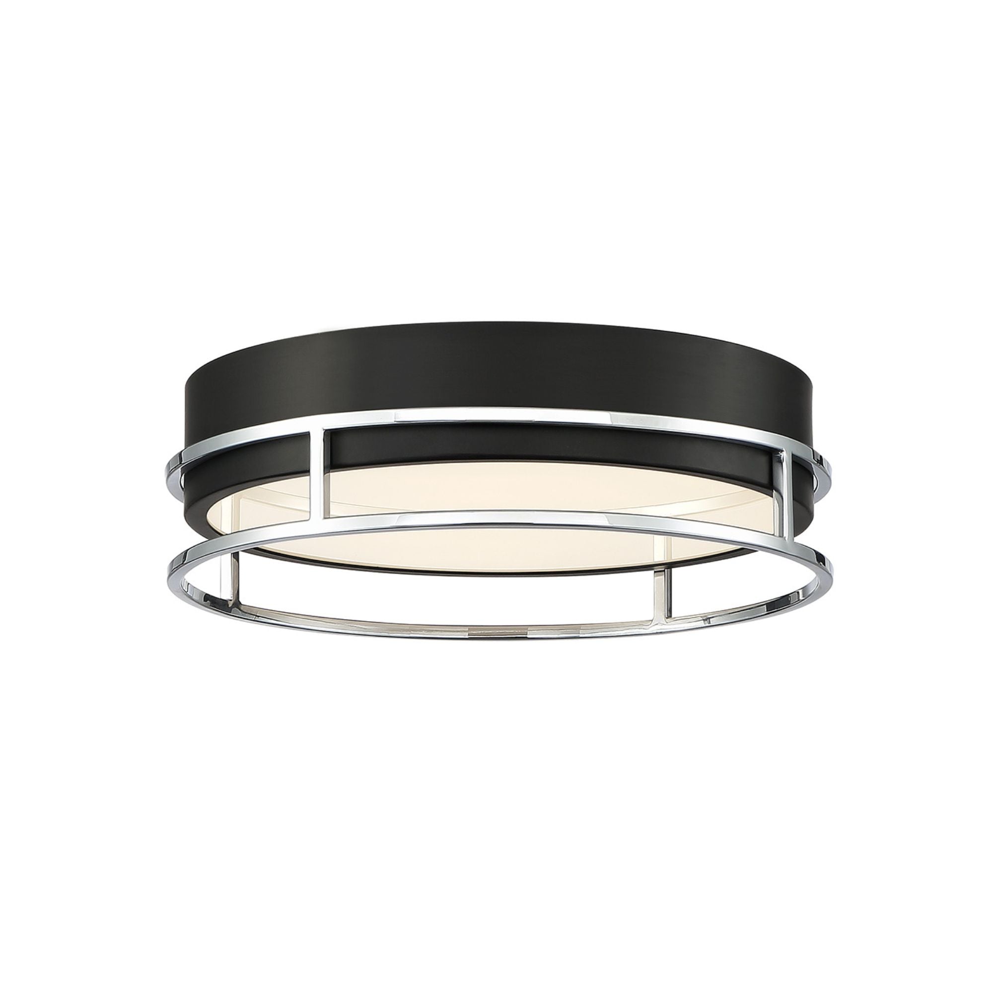 Grafice 13" LED Flush Mount, Black & Chrome Finish
