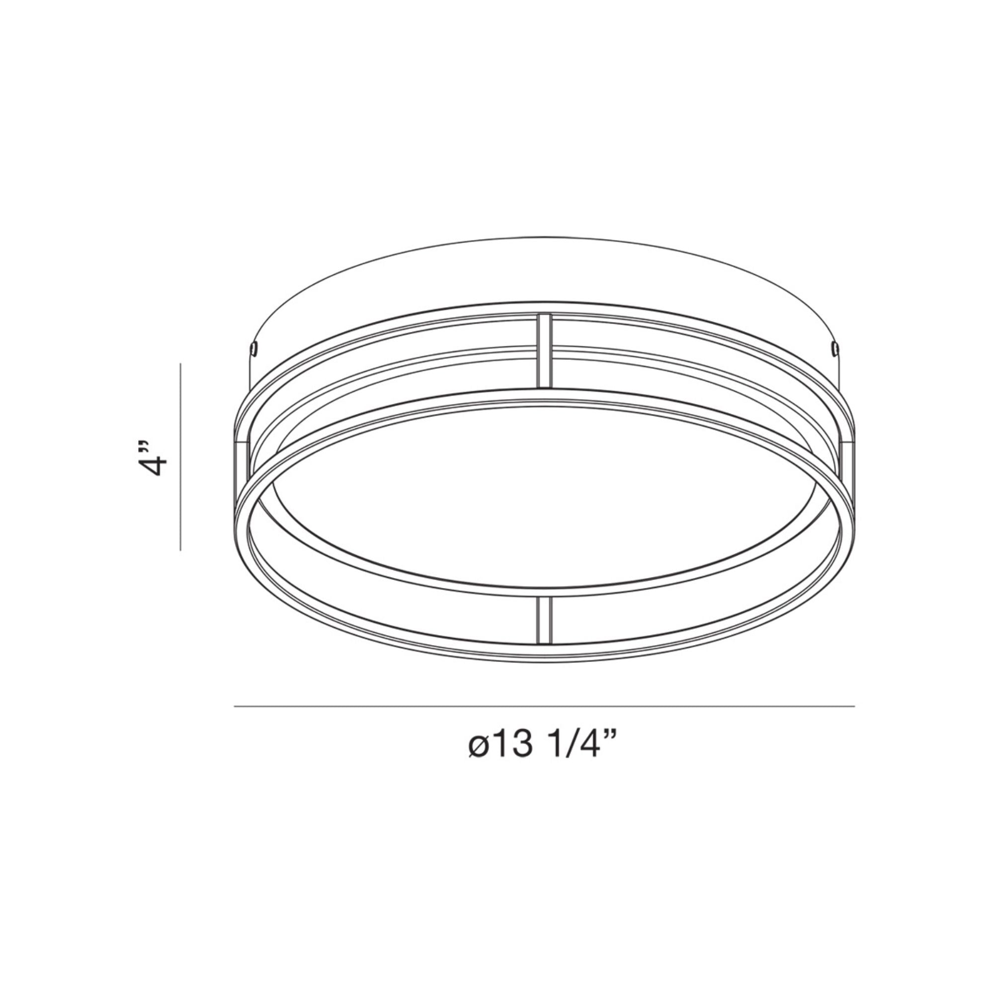 Grafice 13" LED Flush Mount, Black & Chrome Finish