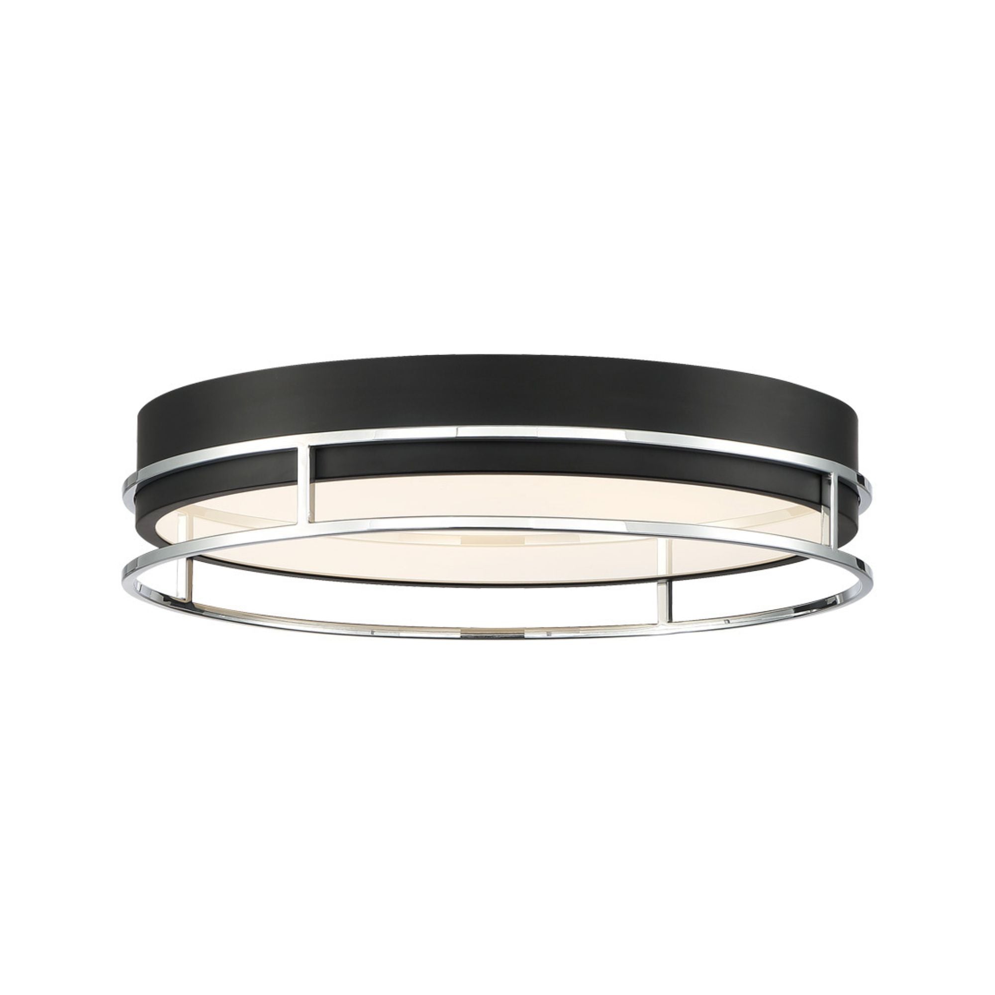 Grafice 18" LED Flush Mount, Black & Chrome Finish
