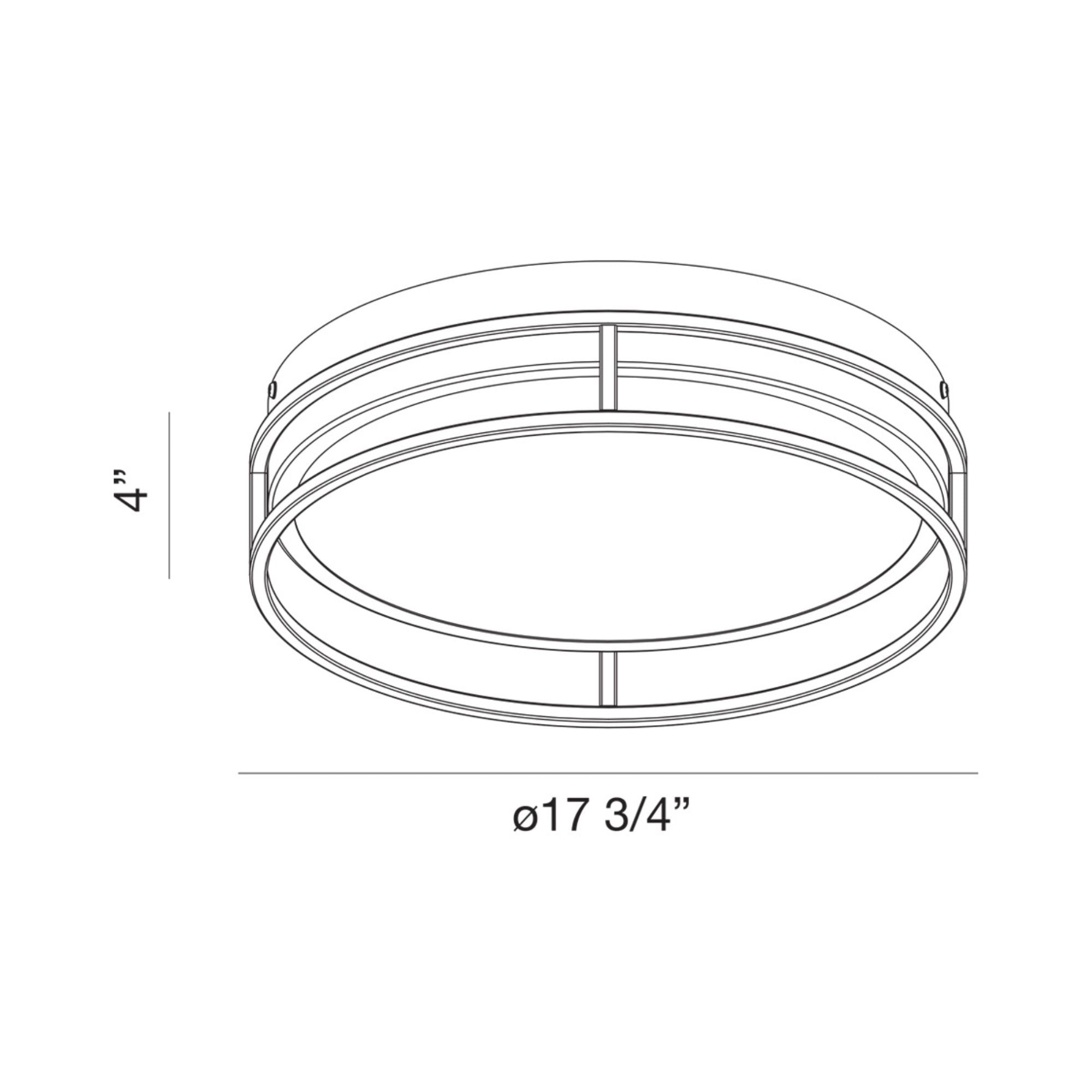 Grafice 18" LED Flush Mount, Black & Chrome Finish