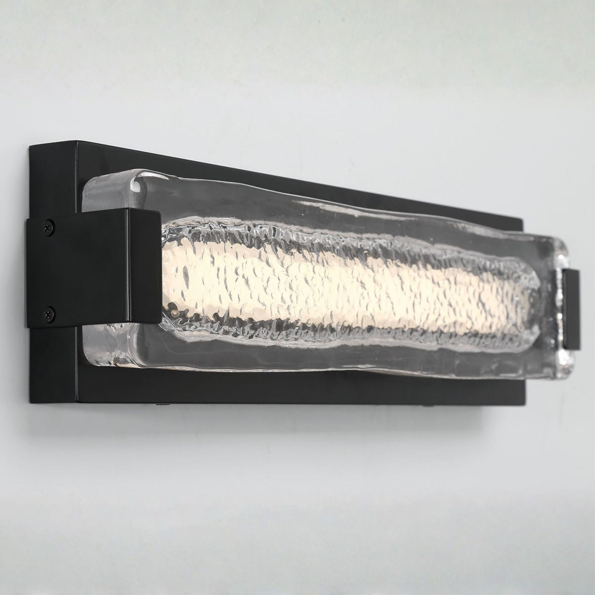 Eurofase Hiltic Outdoor Sconce, Matte Black with Crystal Accents