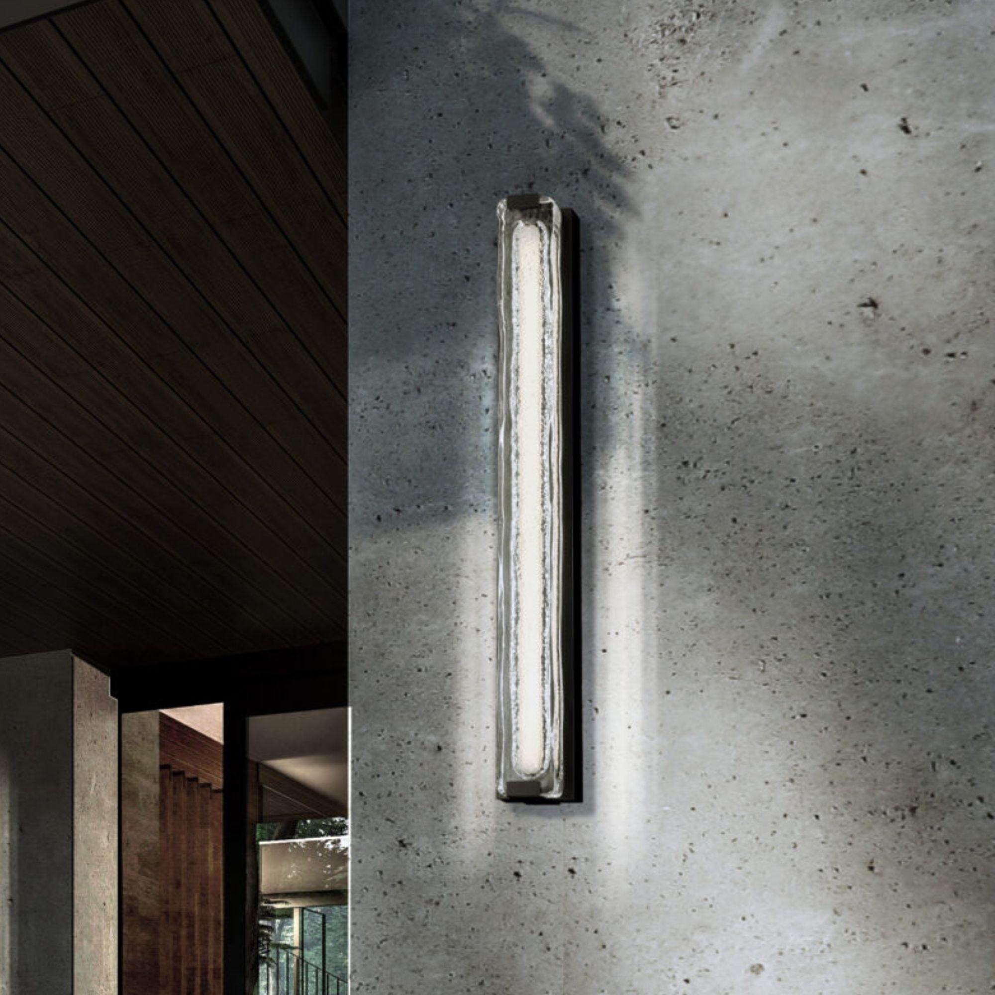 Eurofase Hiltic Outdoor Sconce, Matte Black with Crystal Accents
