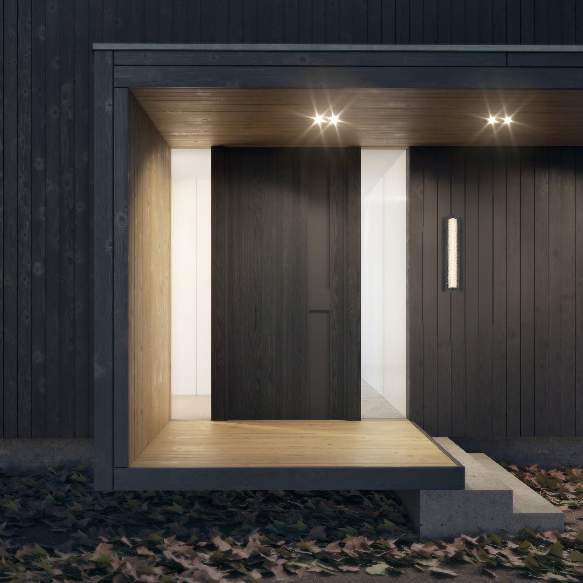 Eurofase Hy50 16in. Outdoor Sconce, Sand Black, Integrated LED