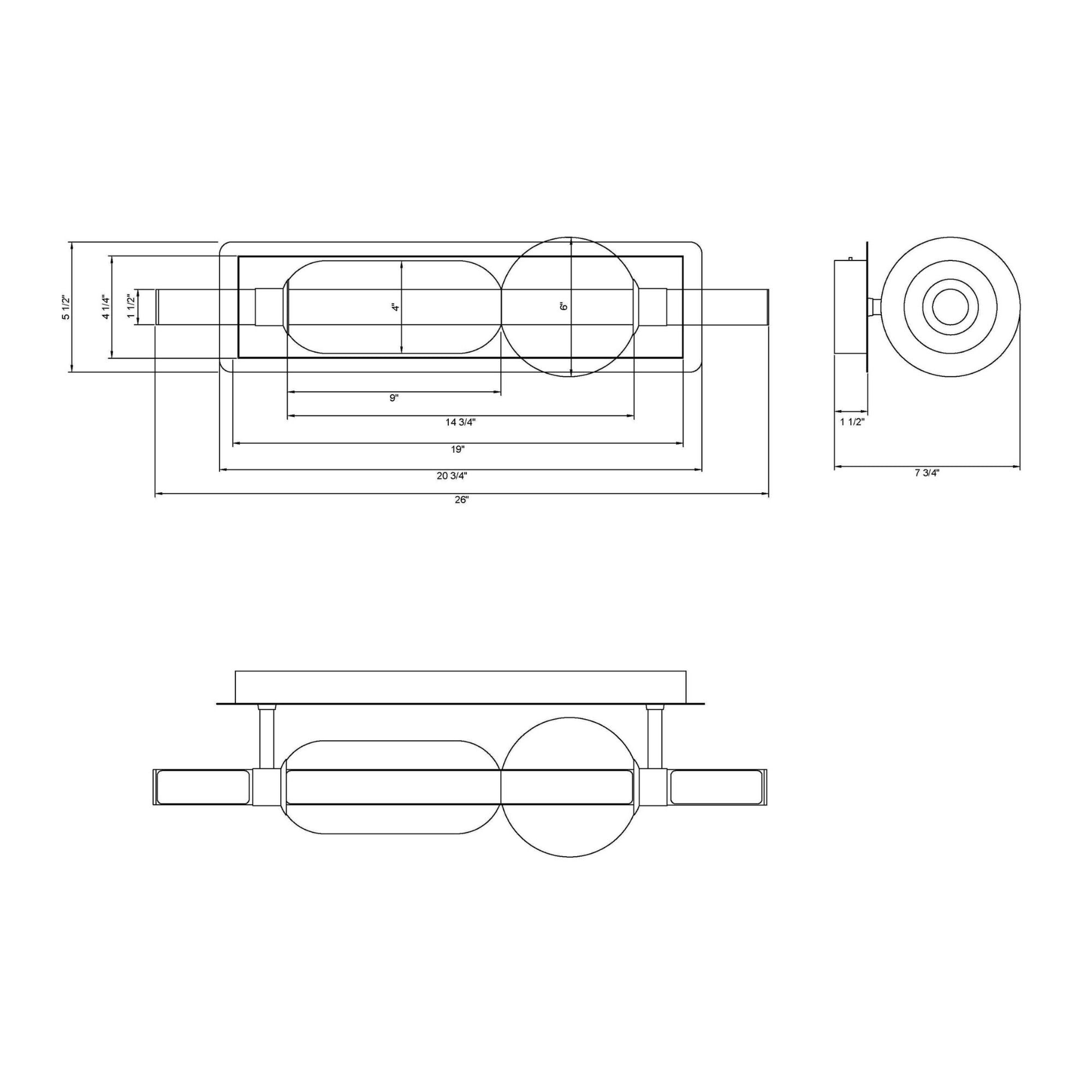 Eurofase Lucent 26 in. Integrated LED 3-CCT Bathroom Vanity Light, Matte Black