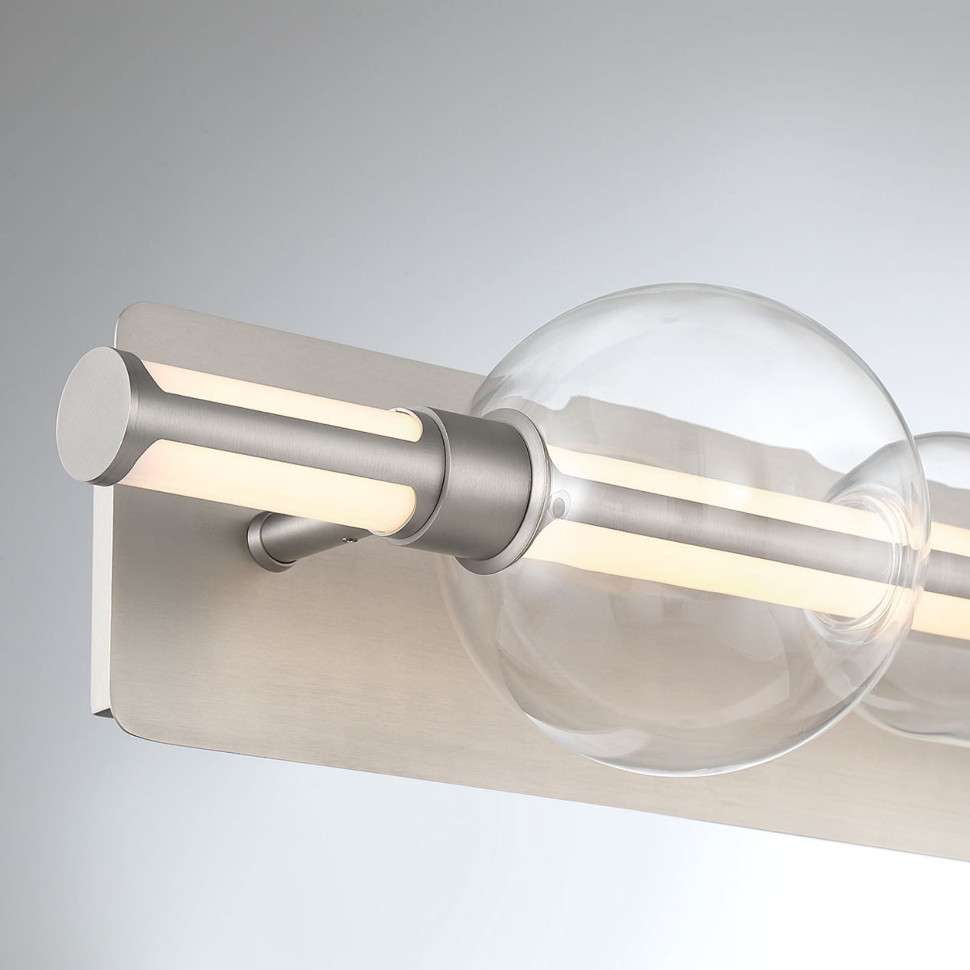 Eurofase Lucent 26 in. Integrated LED 3-CCT Bathroom Vanity Light, Satin Nickel