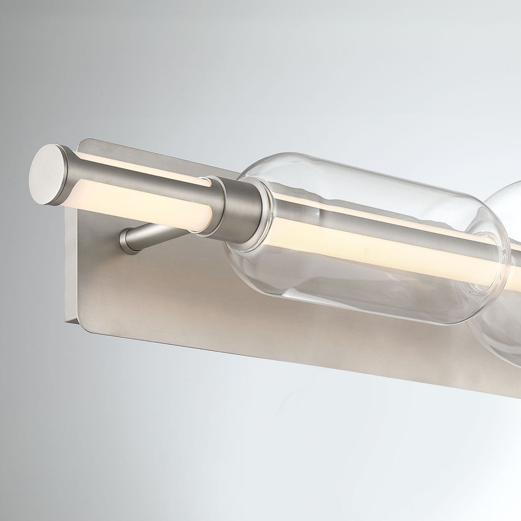 Eurofase Lucent 40 in. Integrated LED 3-CCT Bathroom Vanity Light, Satin Nickel