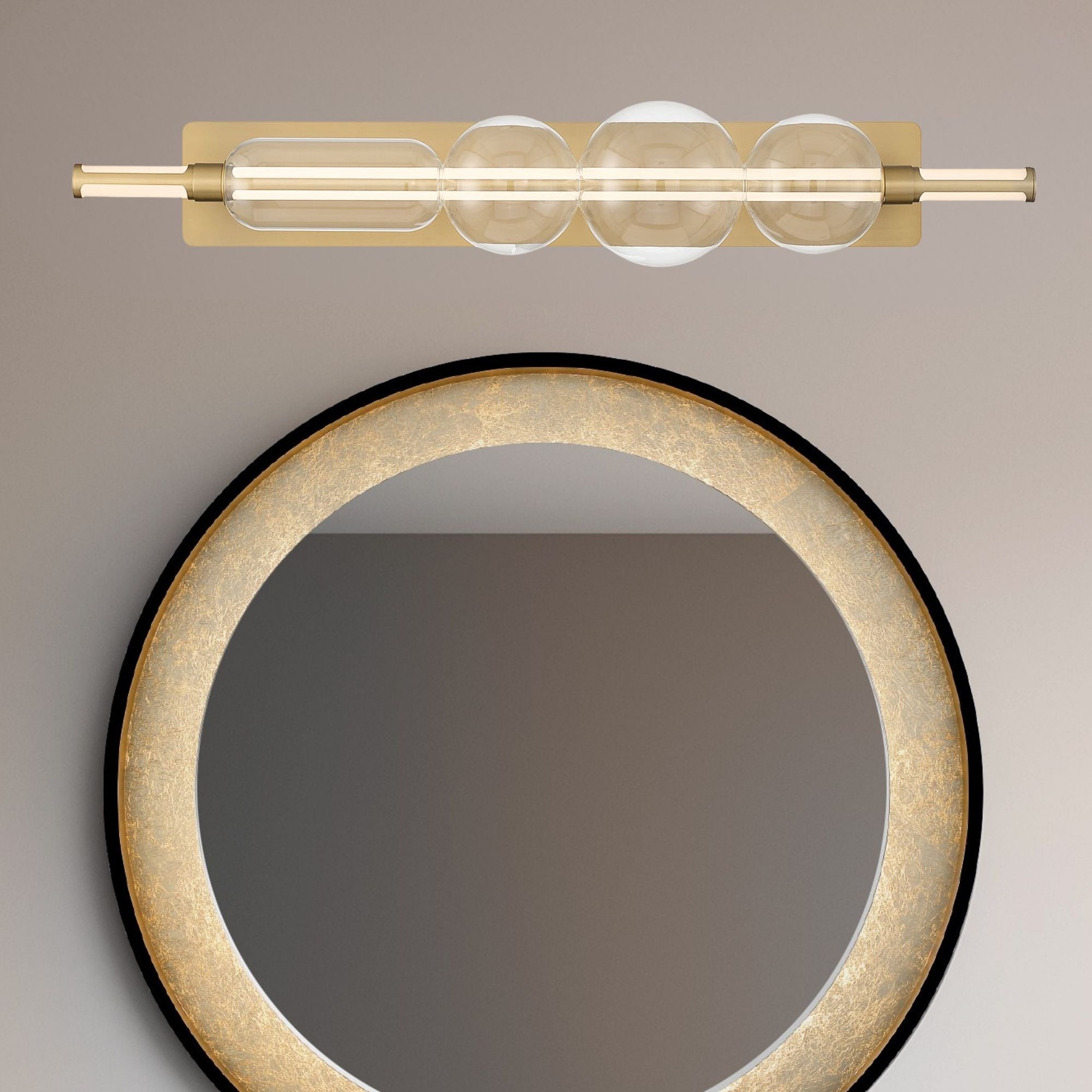 Eurofase Lucent 40 in. Integrated LED 3-CCT Bathroom Vanity Light, Gold