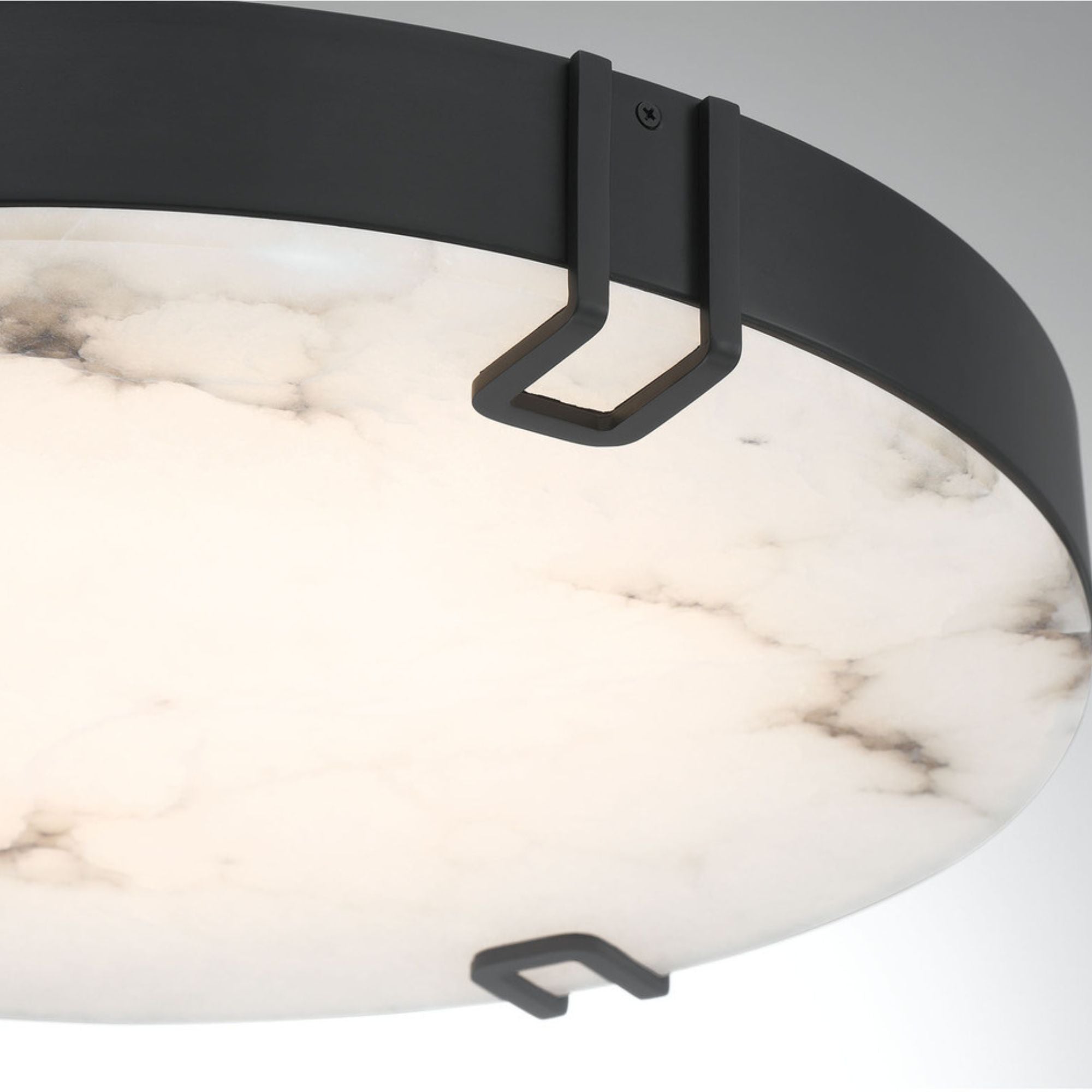 Noga 22" LED Flush Mount, Black Finish