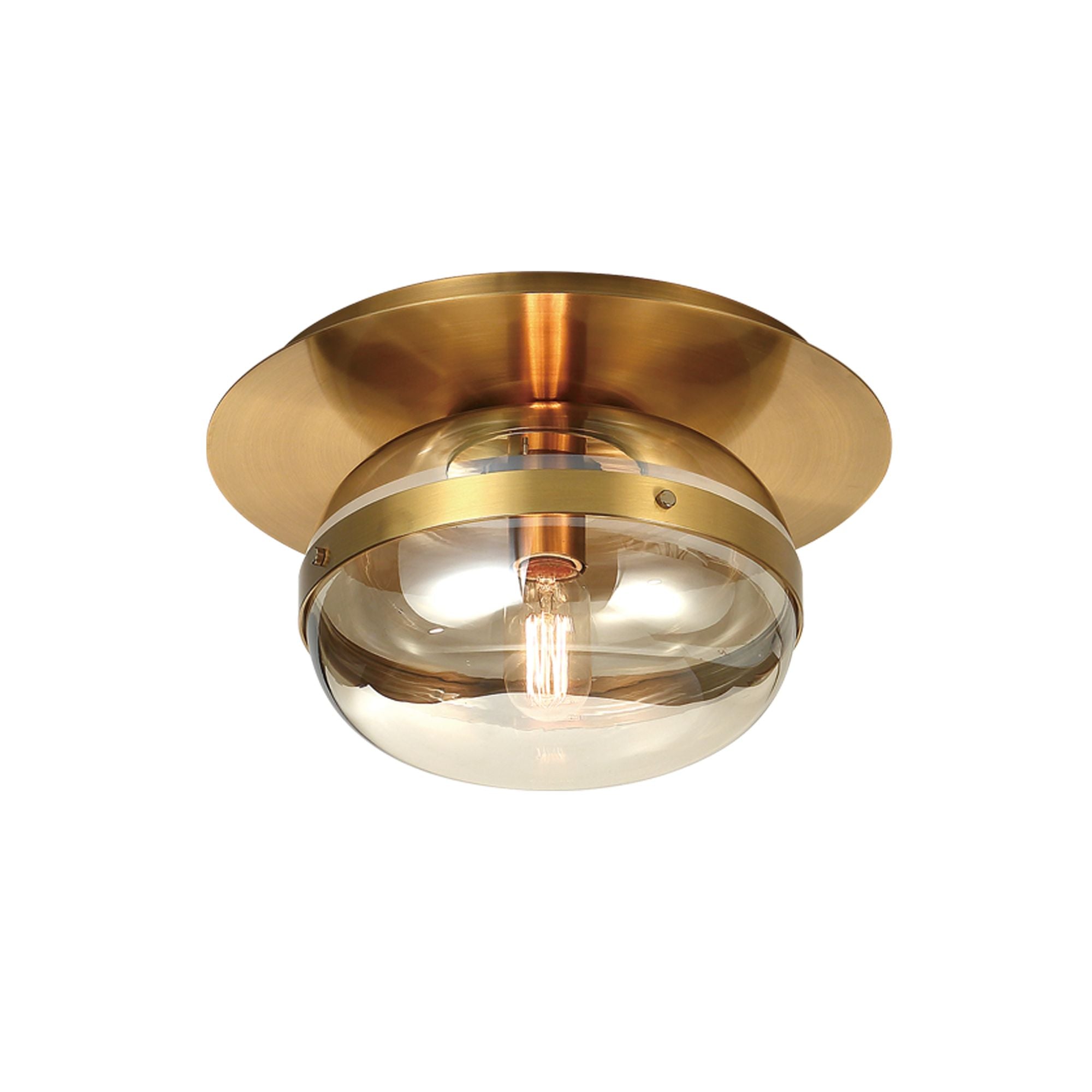 Nottingham 10" LED Flush Mount, Antique Brass Finish