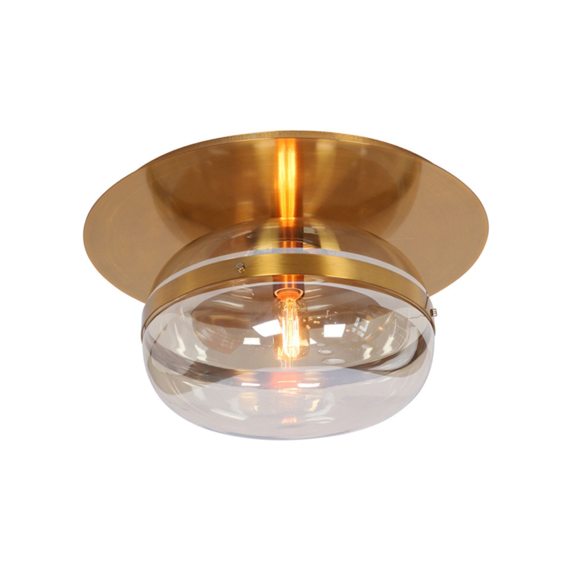 Nottingham 14" LED Flush Mount, Antique Brass Finish