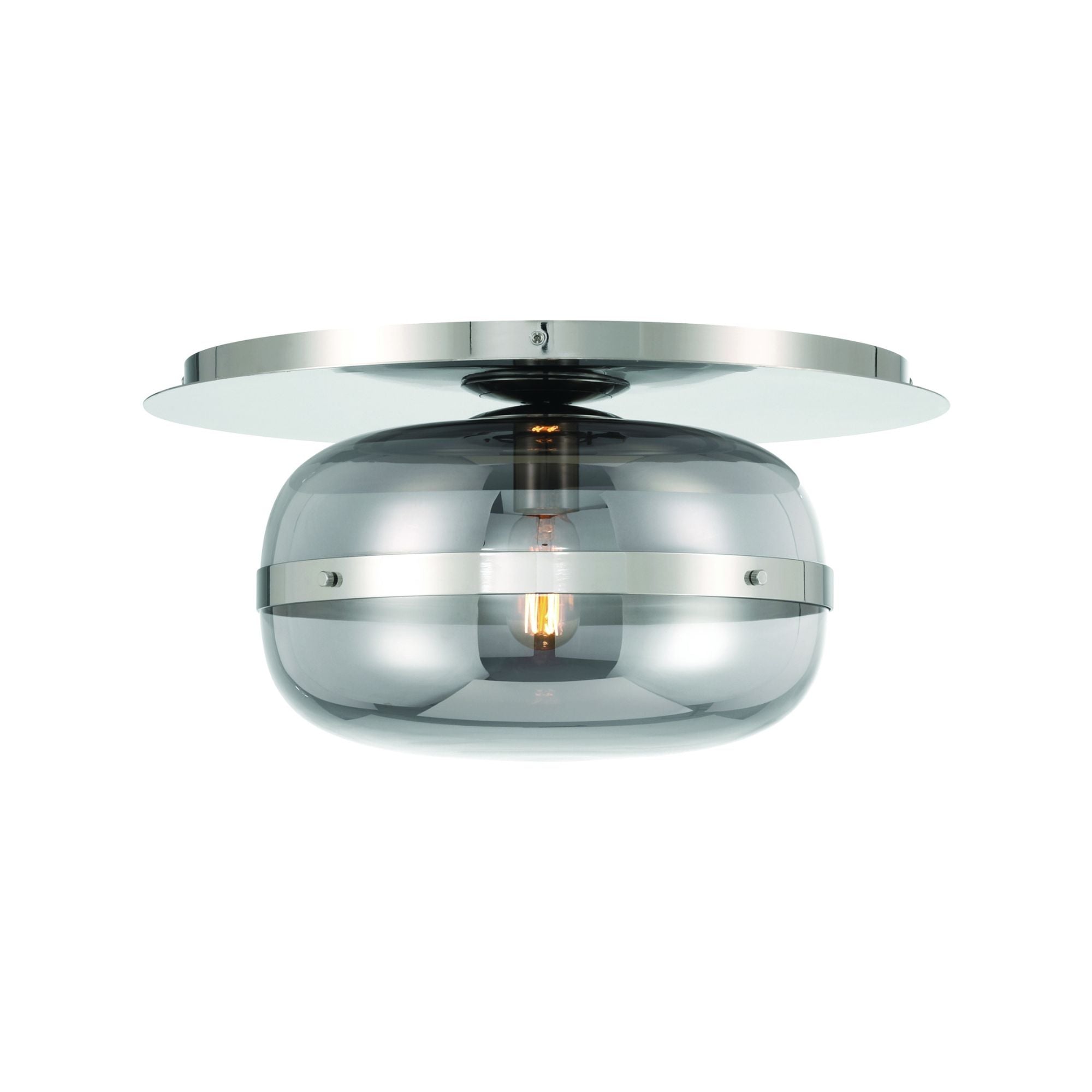 Nottingham 14" LED Flush Mount, Polished Nickel Finish