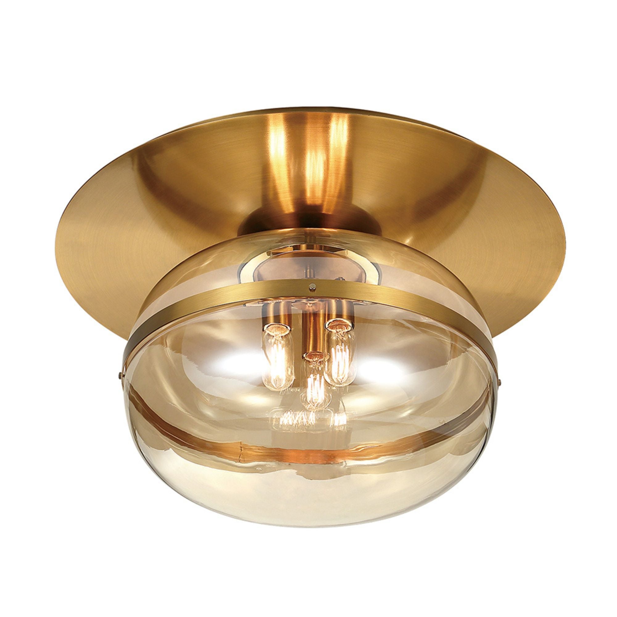 Nottingham 3-Light 20" LED Flush Mount, Antique Brass Finish
