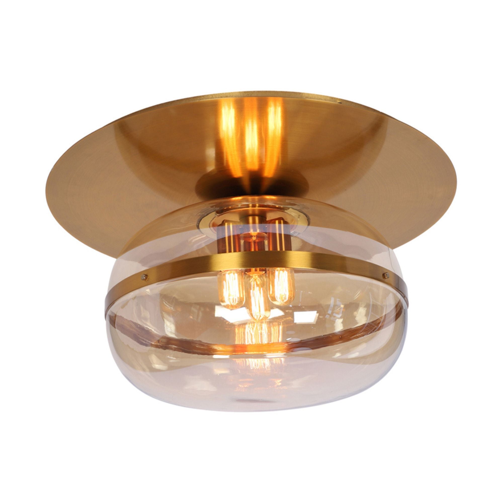 Nottingham 3-Light 20" LED Flush Mount, Antique Brass Finish