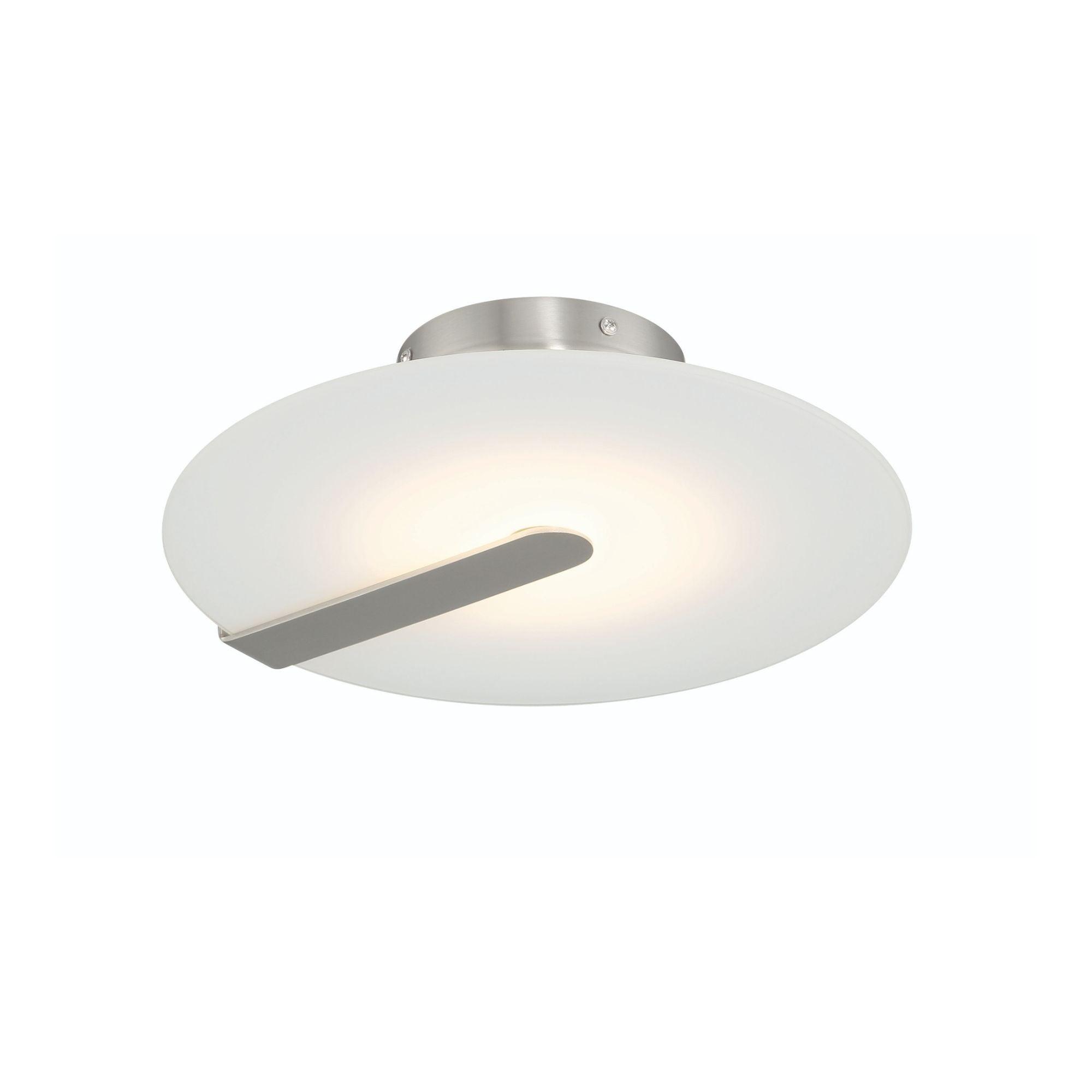 Nuvola 12" LED Semi-Flush Mount, Satin Nickel Finish