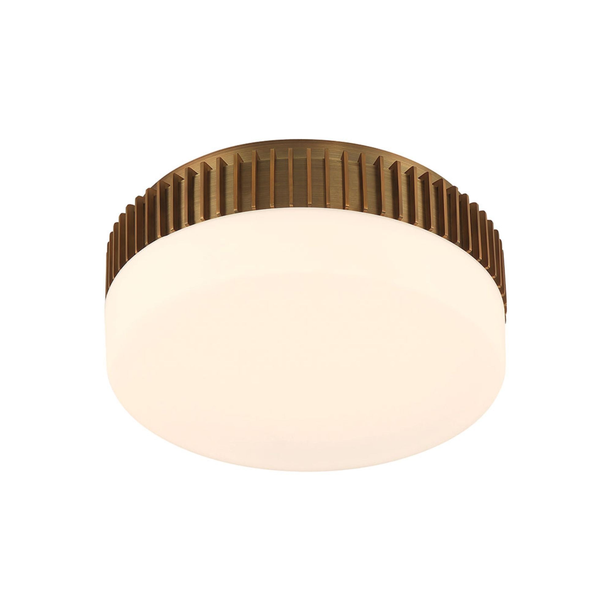 Eurofase Purgos 12 in. LED 5-CCT Flush Mount Light, Antique Brass
