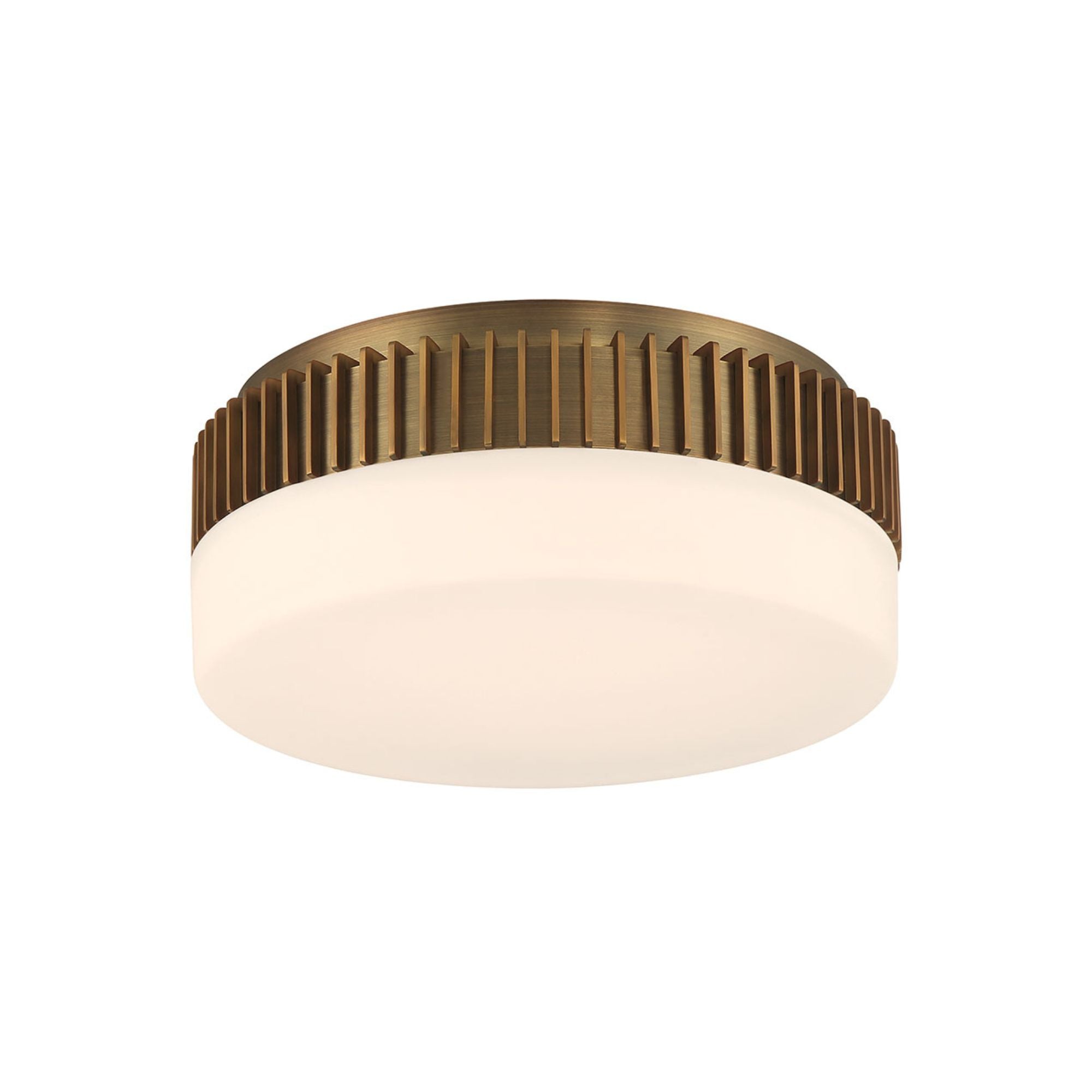 Eurofase Purgos 12 in. LED 5-CCT Flush Mount Light, Antique Brass