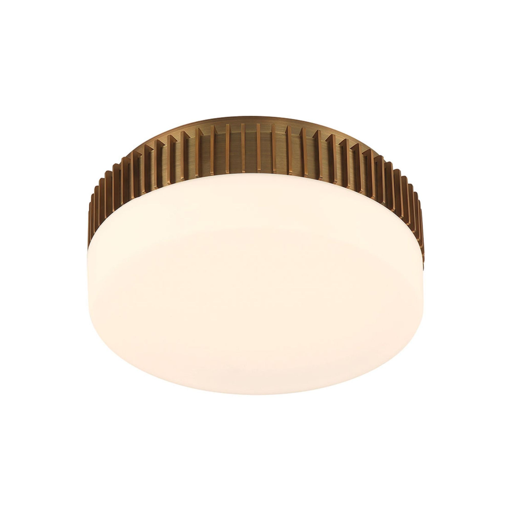 Eurofase Purgos 12 in. LED 5-CCT Flush Mount Light, Antique Brass