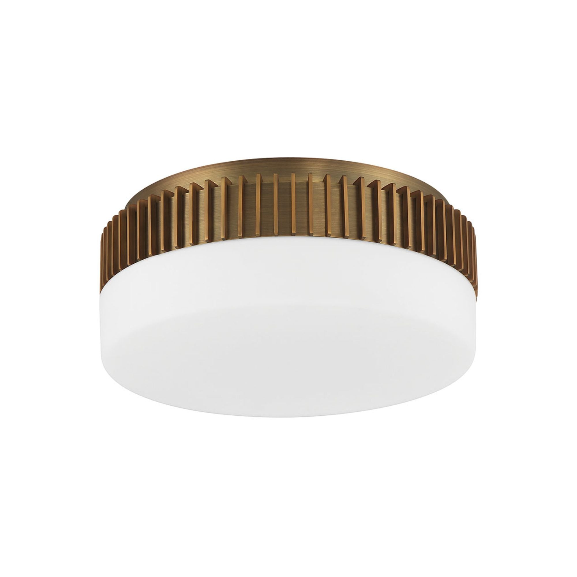 Eurofase Purgos 12 in. LED 5-CCT Flush Mount Light, Antique Brass