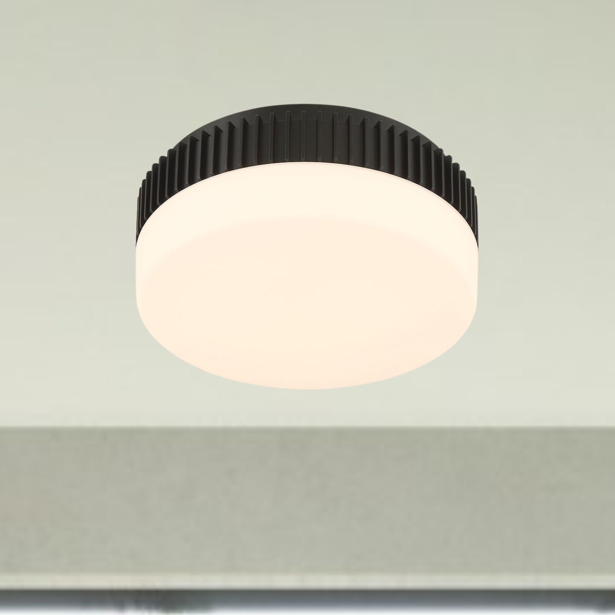 Eurofase Purgos 12 in. LED 5-CCT Flush Mount Light, Matte Black