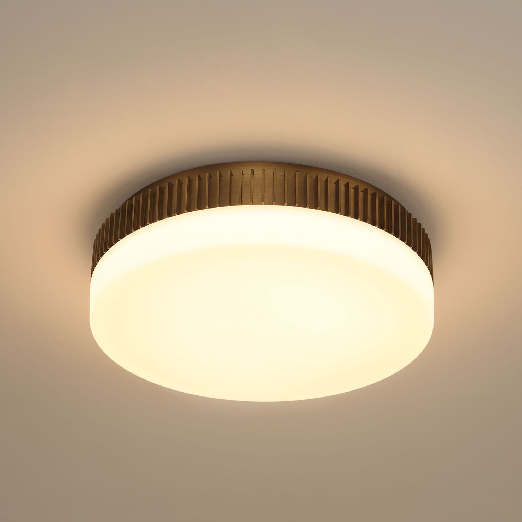 Eurofase Purgos 17.75 in. LED 5-CCT Flush Mount Light, Antique Brass