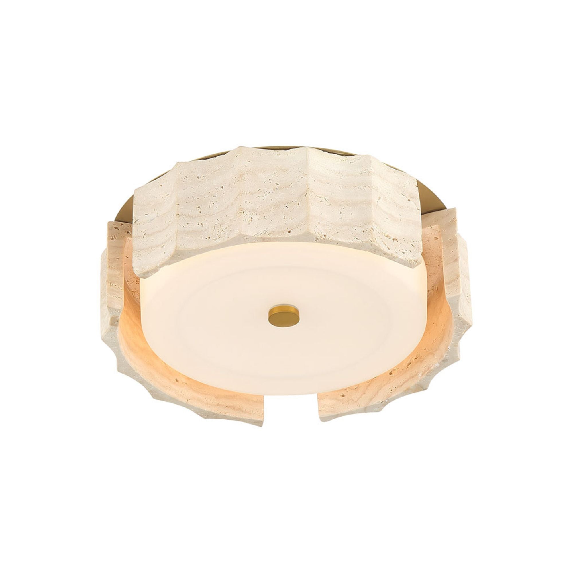 Eurofase Roslington 11.5 in. LED 5-CCT Flush Mount Light, Gold with Drum Shade