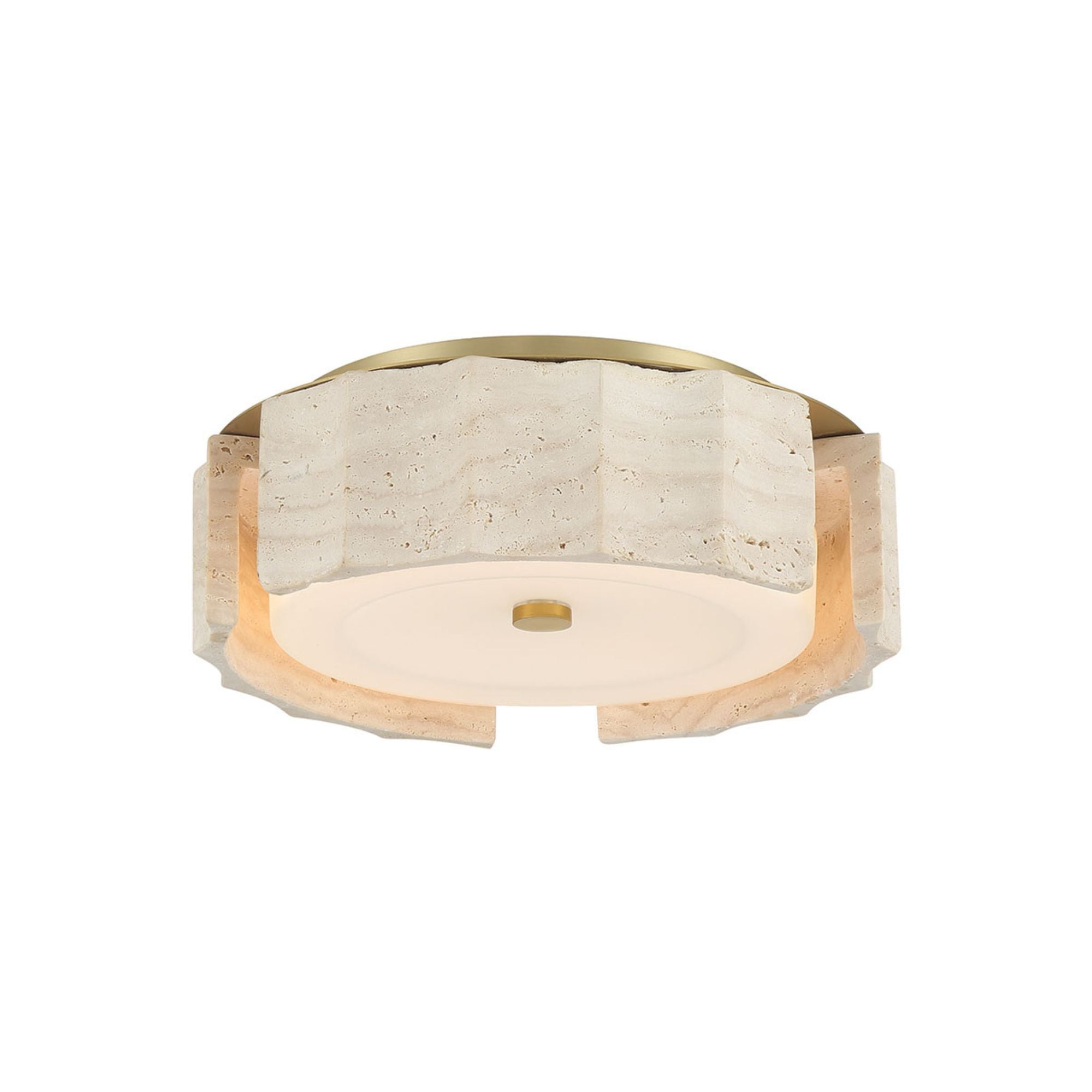 Eurofase Roslington 11.5 in. LED 5-CCT Flush Mount Light, Gold with Drum Shade