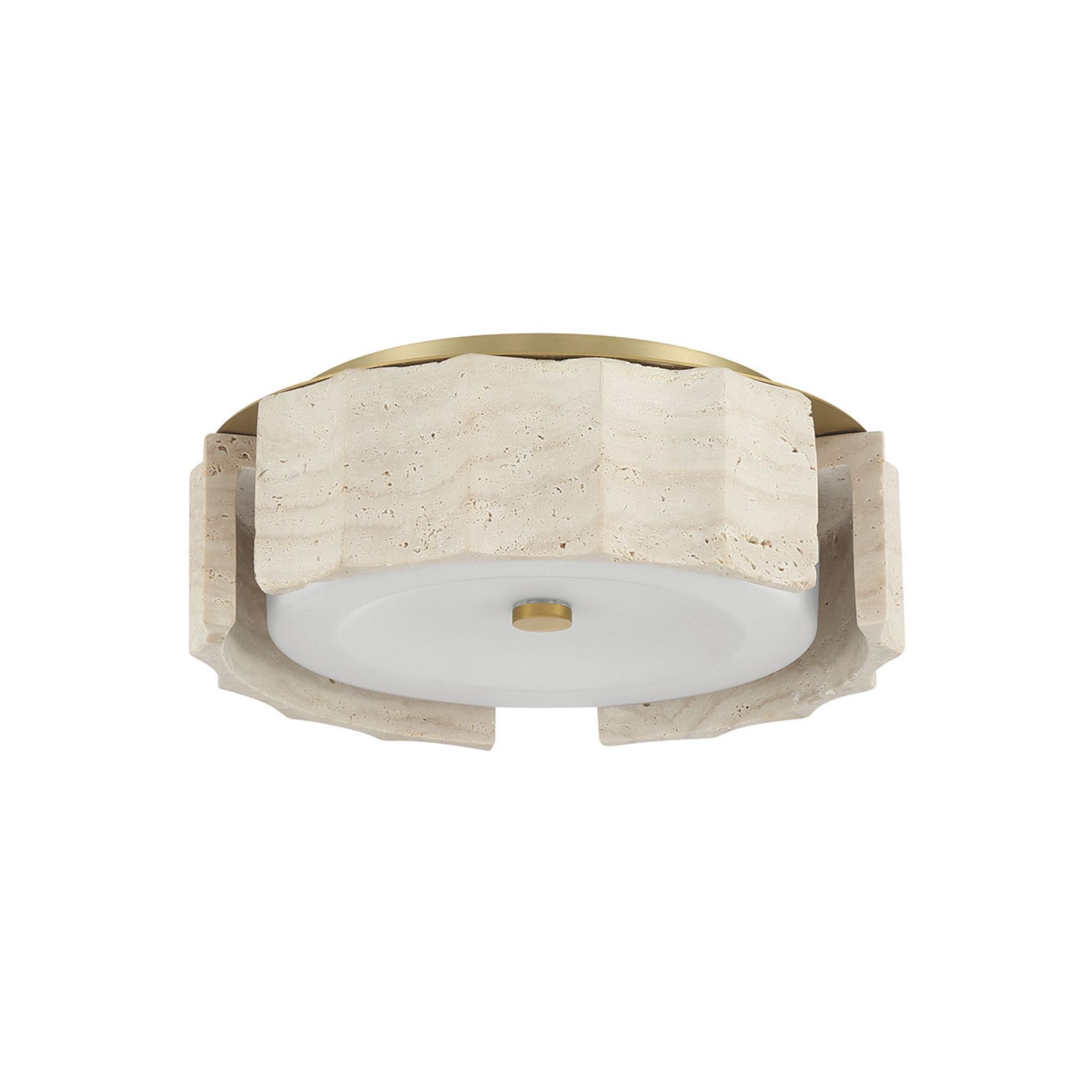 Eurofase Roslington 11.5 in. LED 5-CCT Flush Mount Light, Gold with Drum Shade