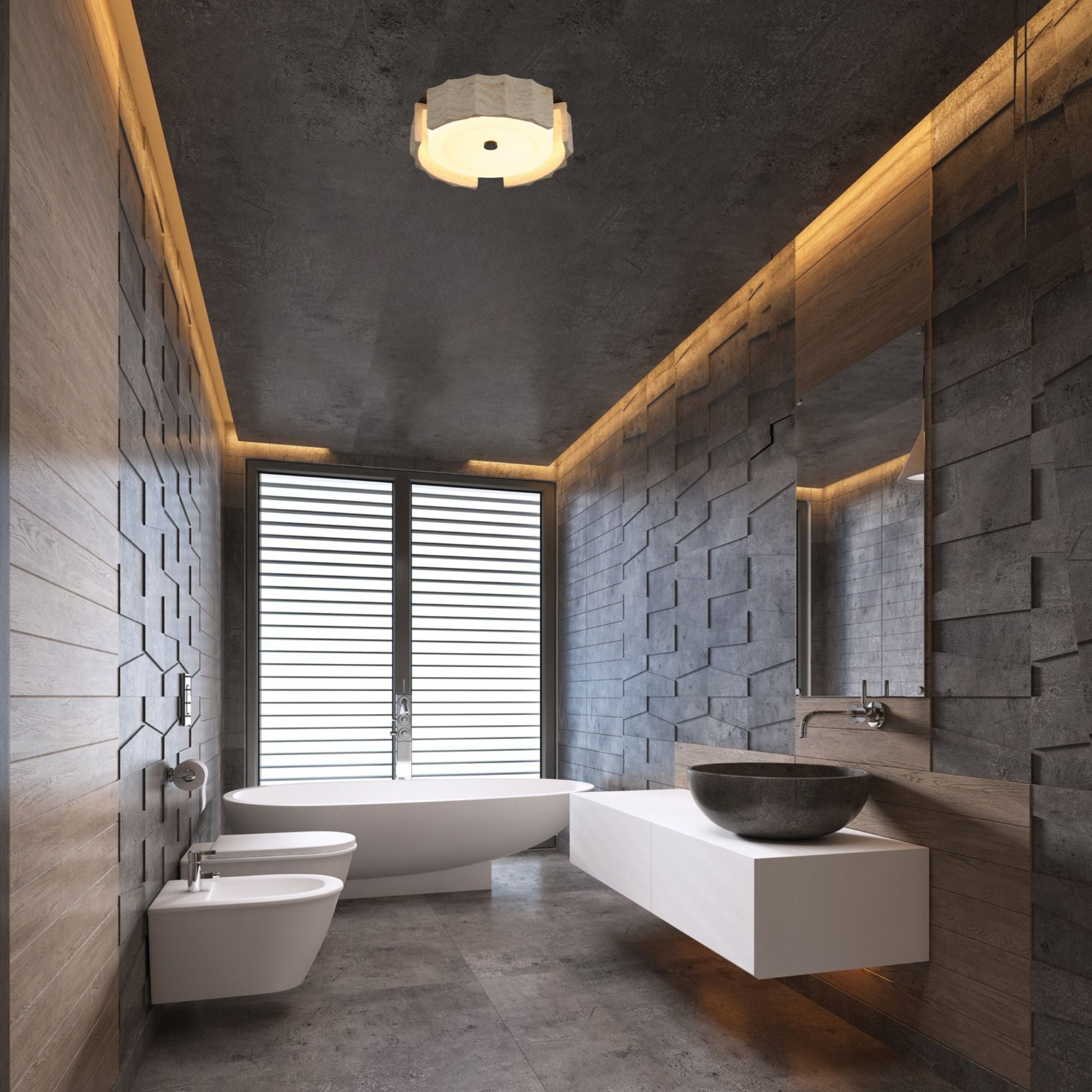 Eurofase Roslington 11.5 in. LED 5-CCT Flush Mount Light, Matte Black with Drum Shade