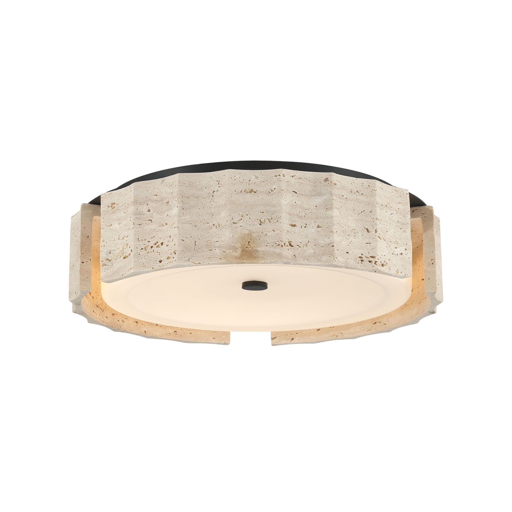 Eurofase Roslington 17.5 in. LED 5-CCT Flush Mount Light, Matte Black with Drum Shade