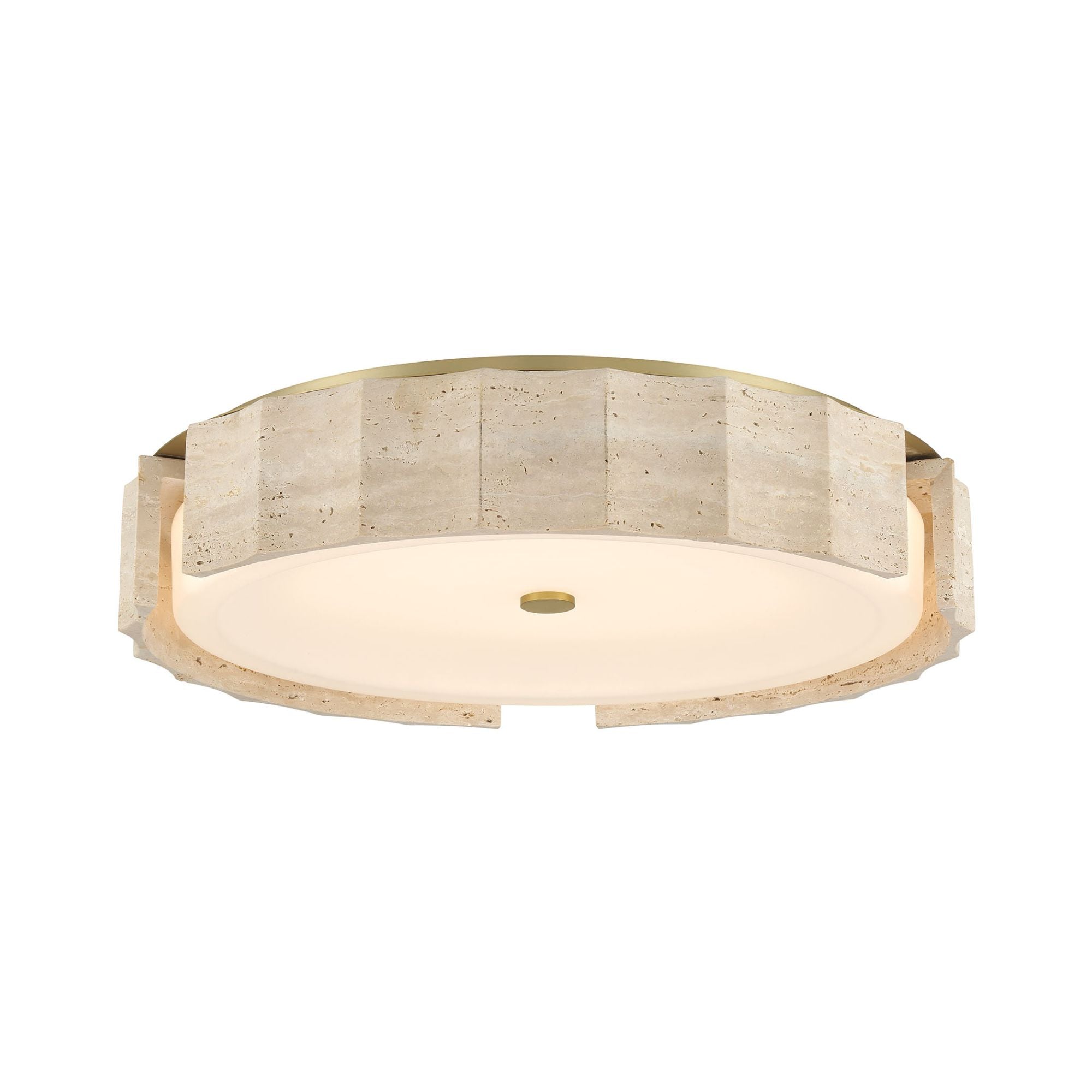 Eurofase Roslington 23.75 in. LED 5-CCT Flush Mount Light, Gold with Drum Shade