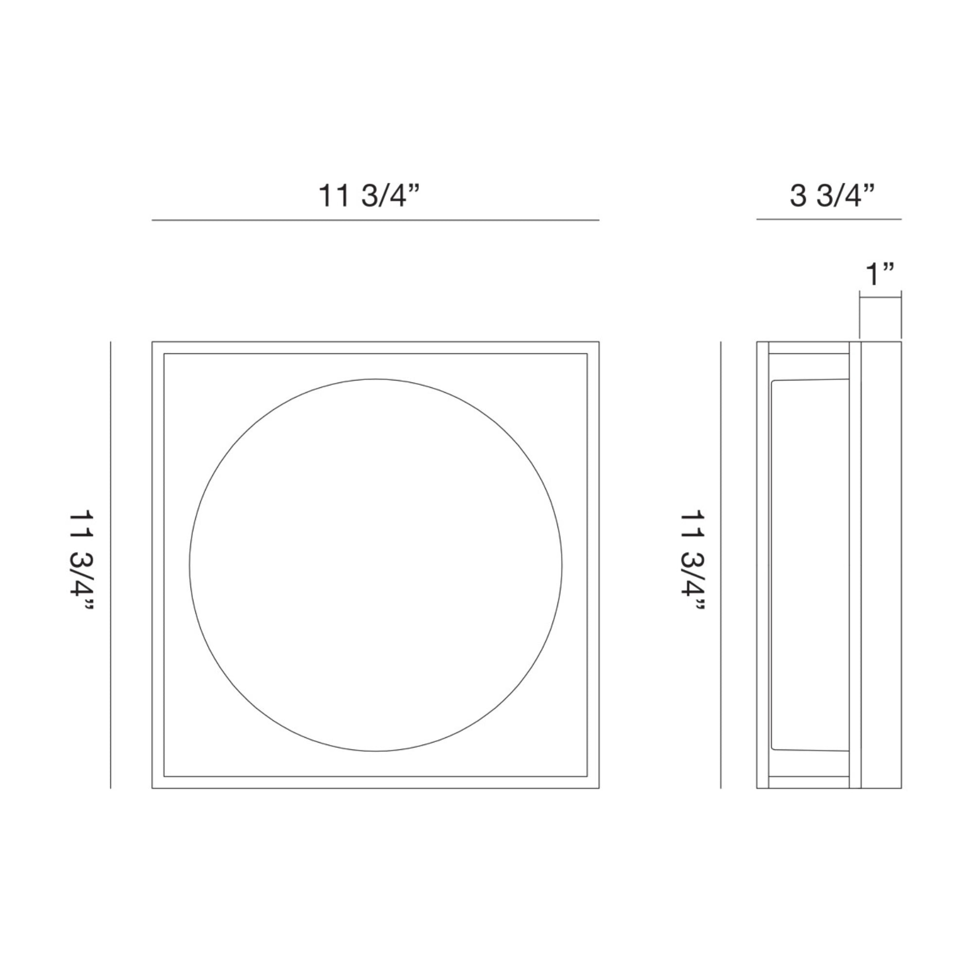 Rover 12" LED Flush Mount, Black Finish