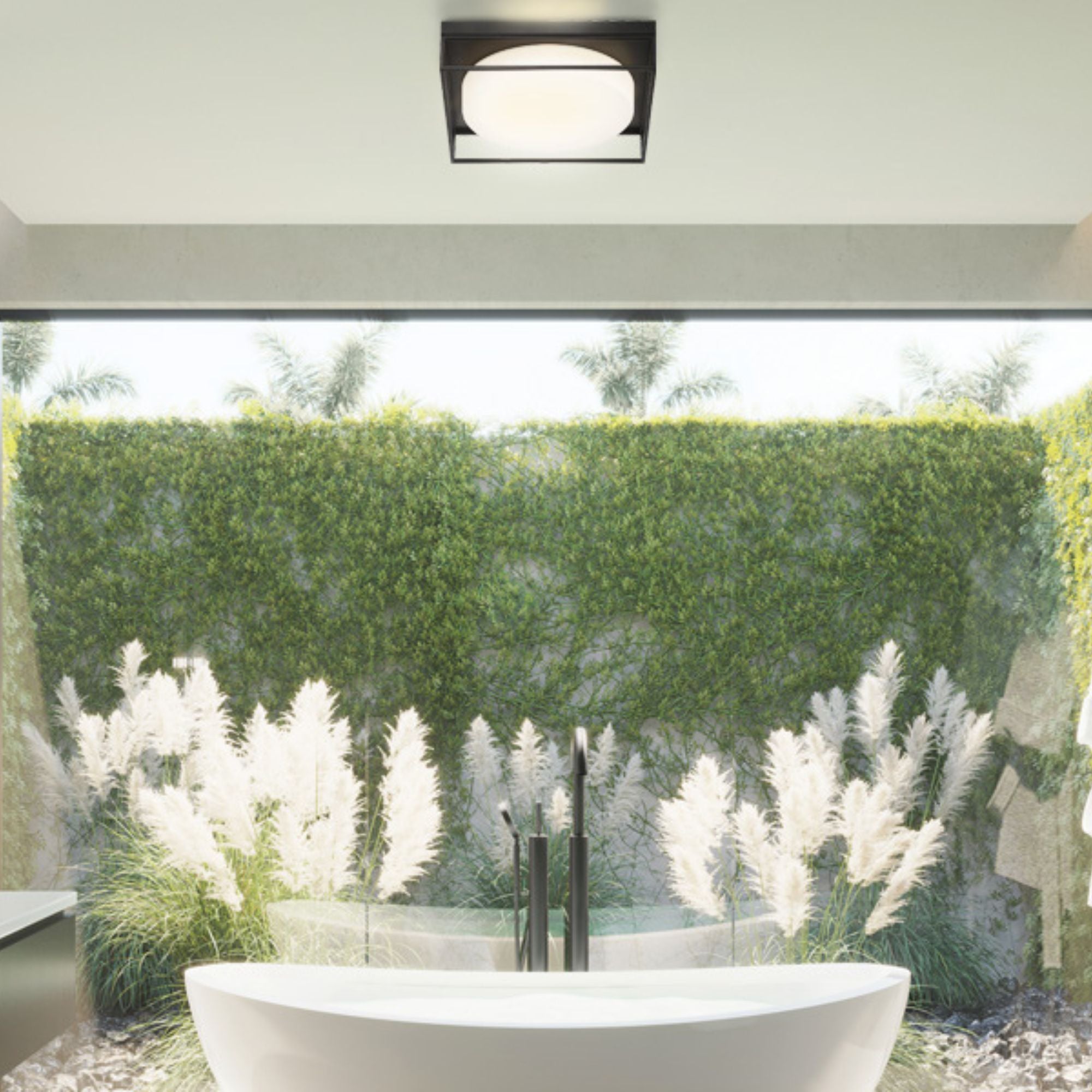 Rover 15" LED Flush Mount, Black Finish
