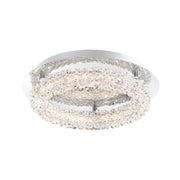 Sassi 15" LED Flush Mount with Crystals, Chrome Finish
