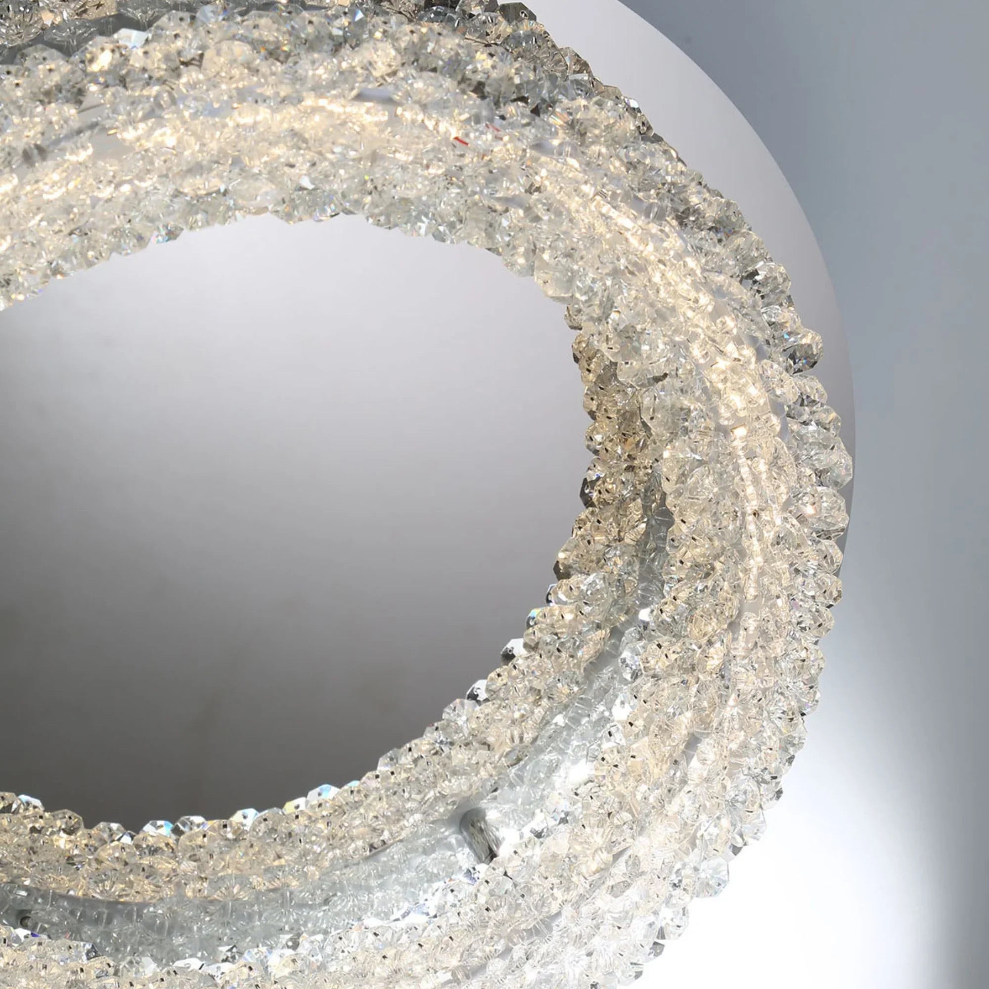 Sassi 15" LED Flush Mount with Crystals, Chrome Finish