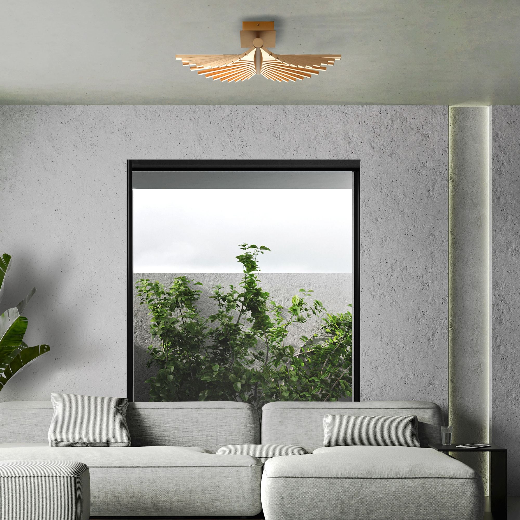 Seraph 25" LED Semi-Flush Mount, Gold Finish
