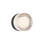 Eurofase Sternn Outdoor Sconce, Matte Black with Clear Ribbed Glass