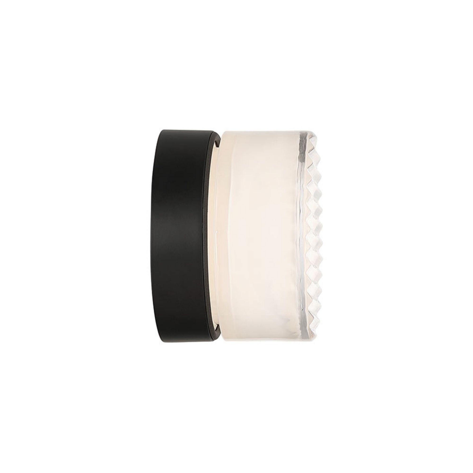 Eurofase Sternn Outdoor Sconce, Matte Black with Clear Ribbed Glass