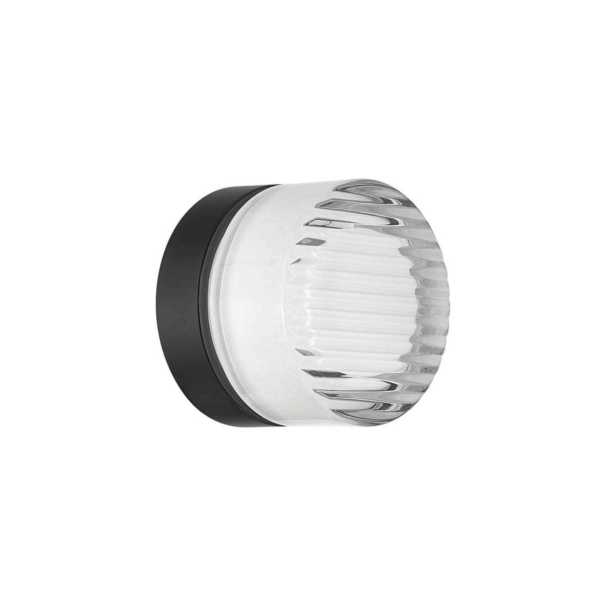 Eurofase Sternn Outdoor Sconce, Matte Black with Clear Ribbed Glass