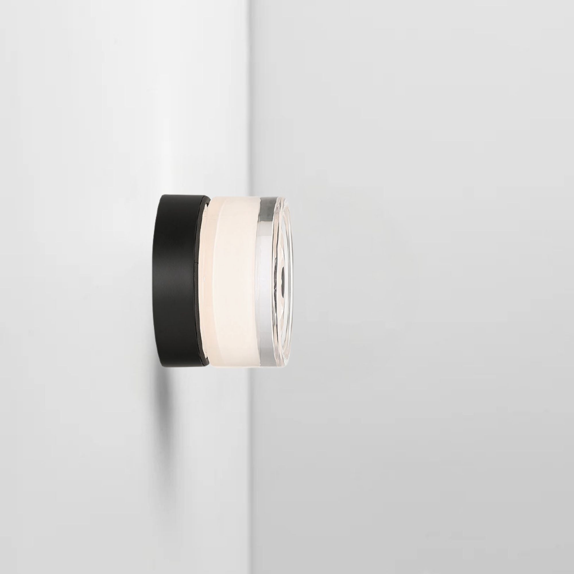 Eurofase Sternn 5 in. Outdoor Sconce, Matte Black with Clear Wave Glass