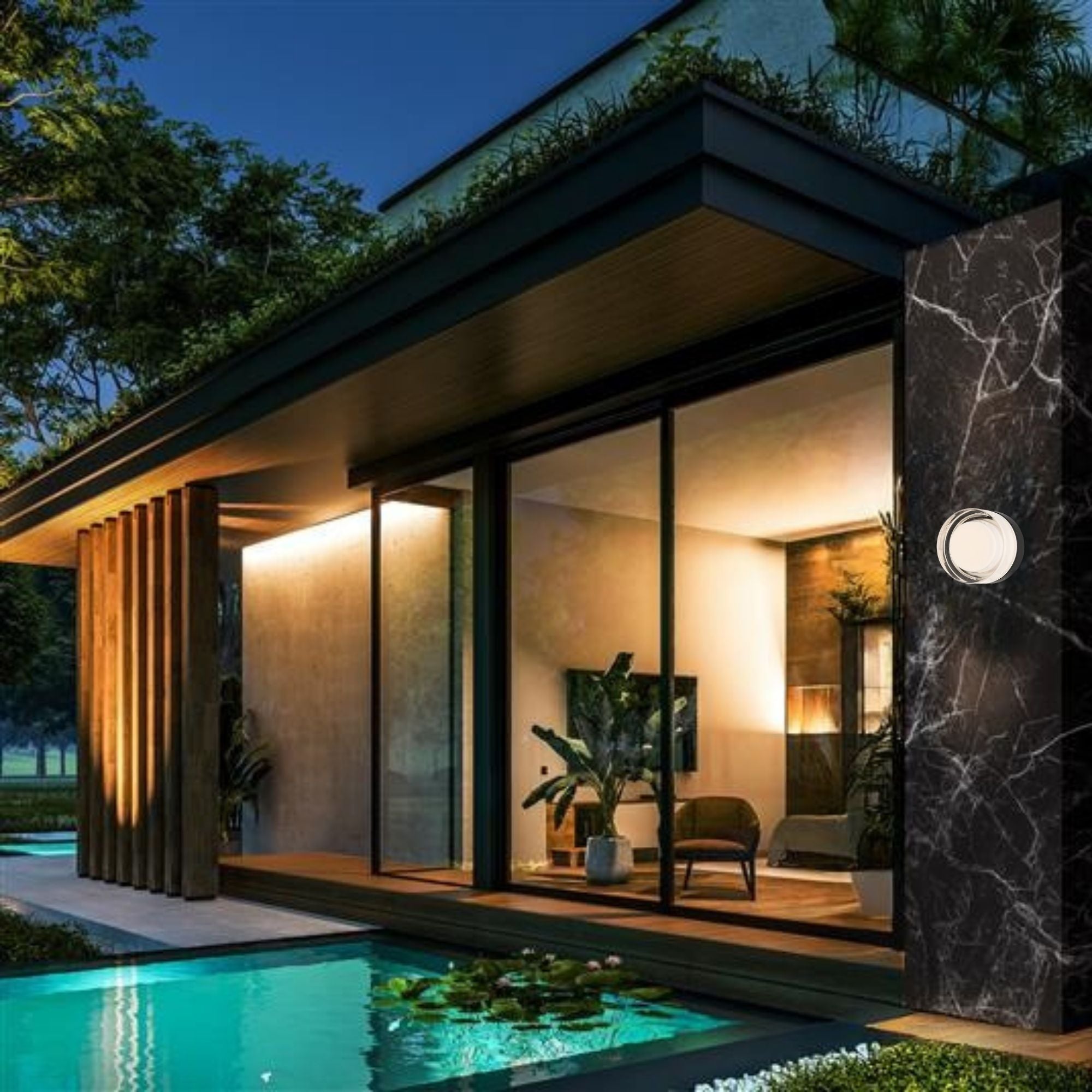 Eurofase Sternn Outdoor Sconce, Matte Black with Clear Smooth Glass