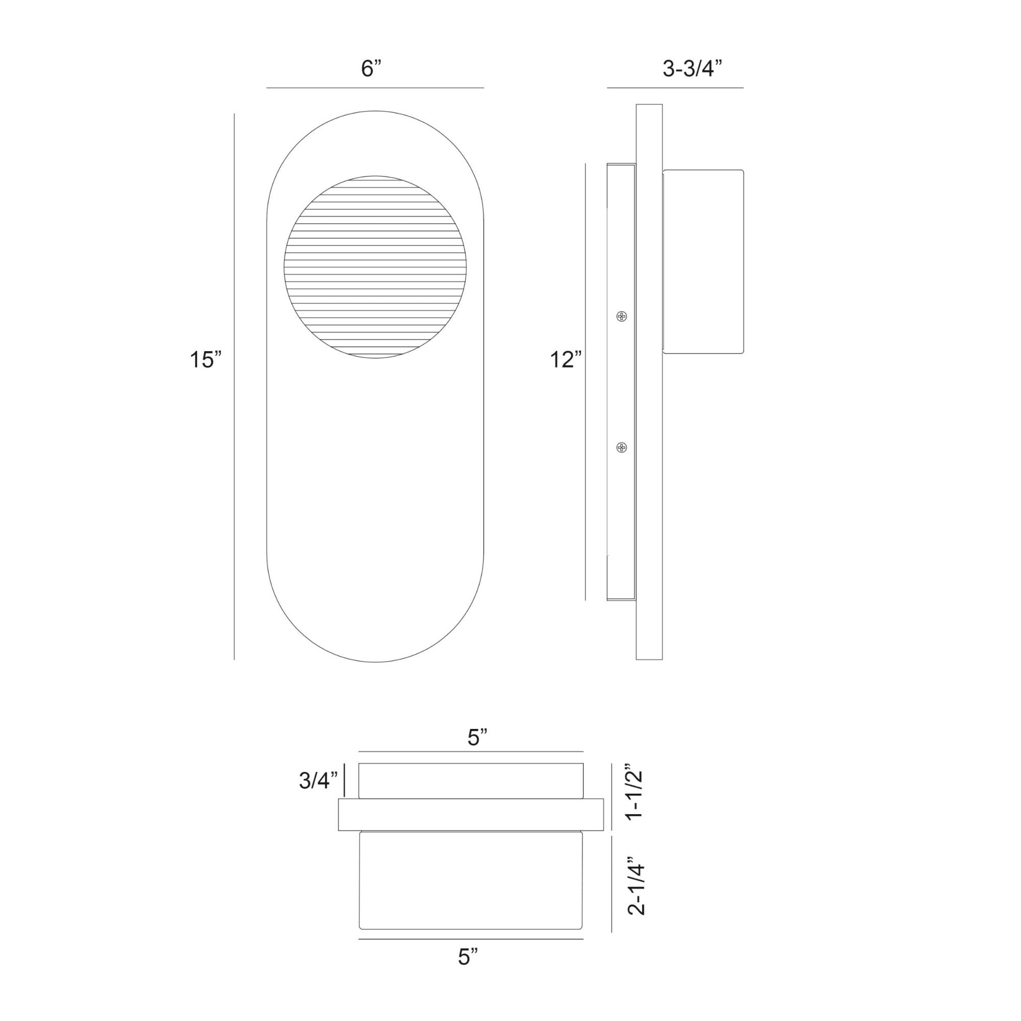 Eurofase Sternn 15 in. Outdoor Sconce, Travertine with Clear Ribbed Glass